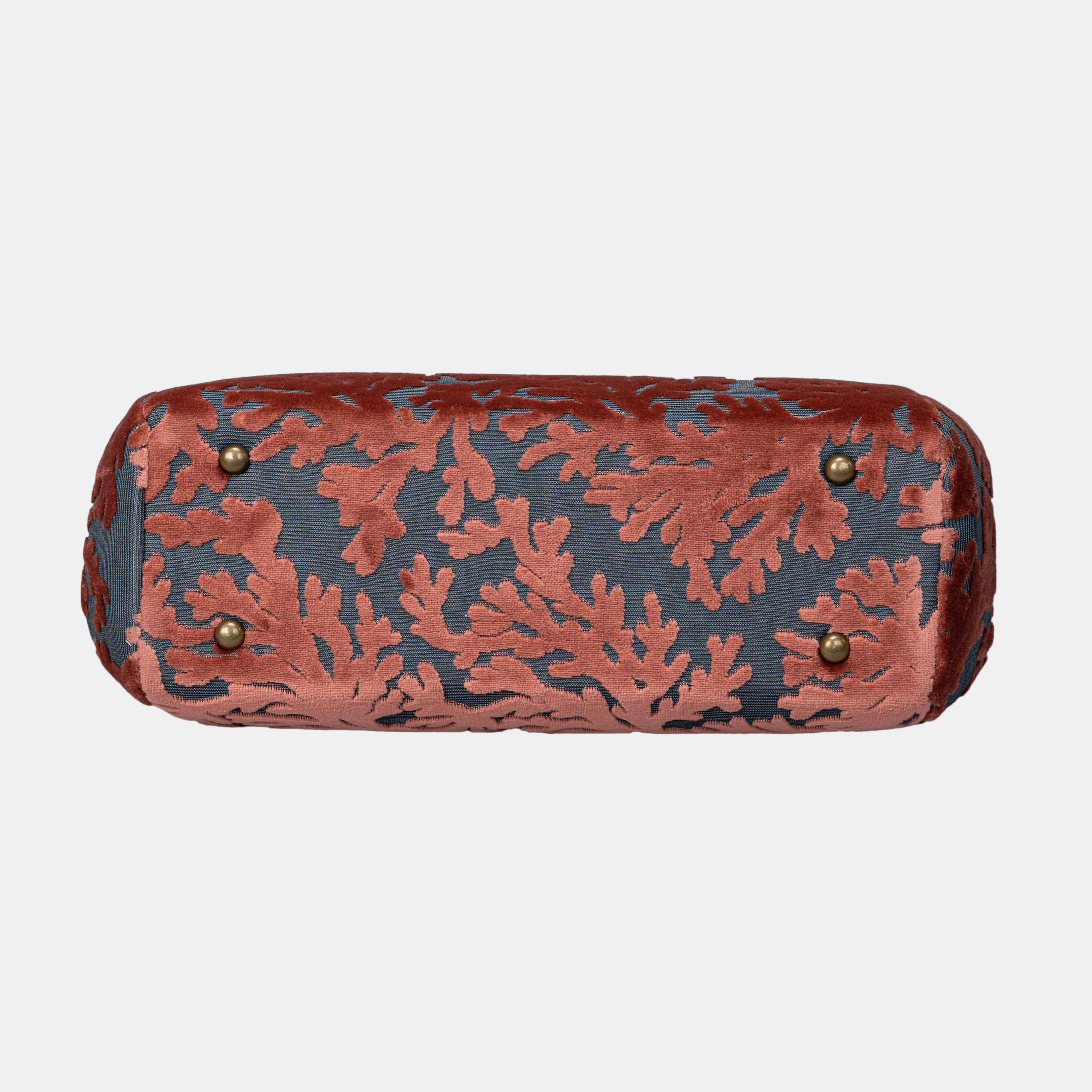 Burnout Velvet St Tropez Scuba Coral Shoulder Bag - Image 6
