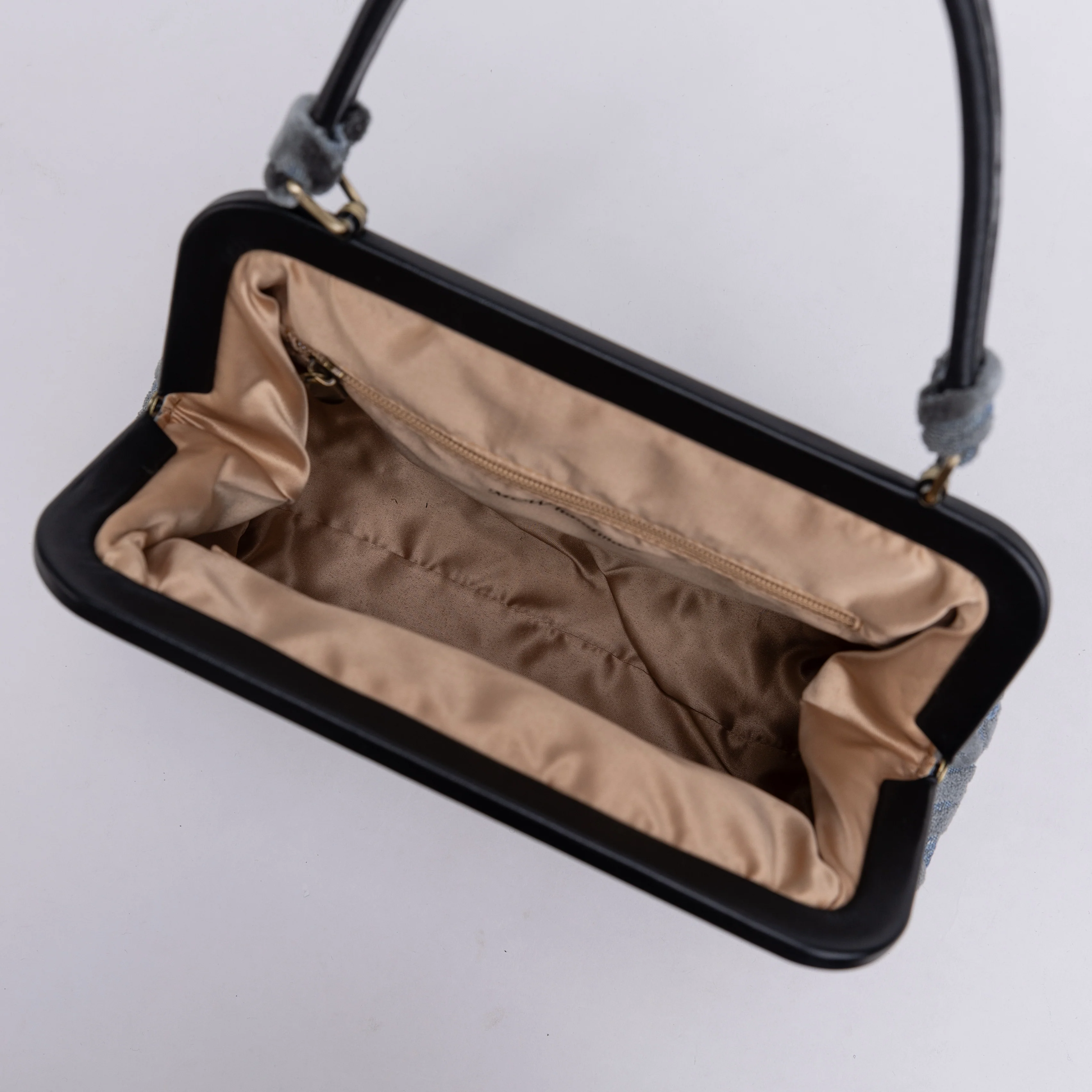 Burnout Velvet Steel Blue Alma Satchel - Image 2