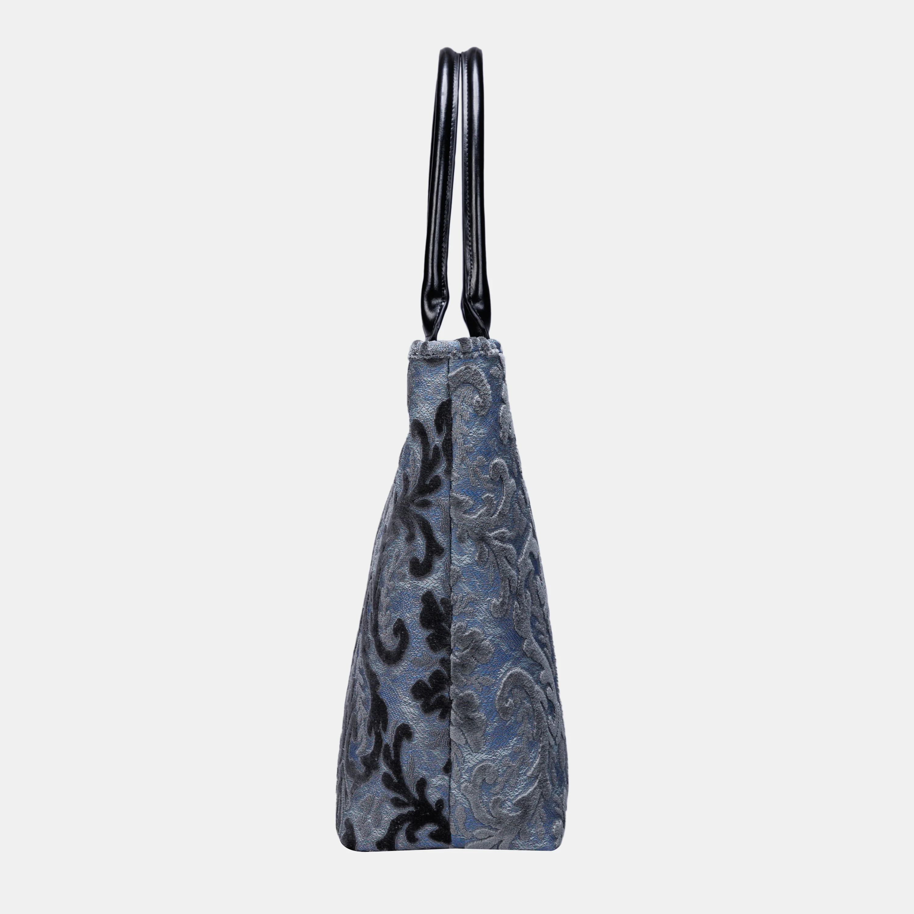 Burnout Velvet Steel Blue Carpet Tote Shopper - Image 5