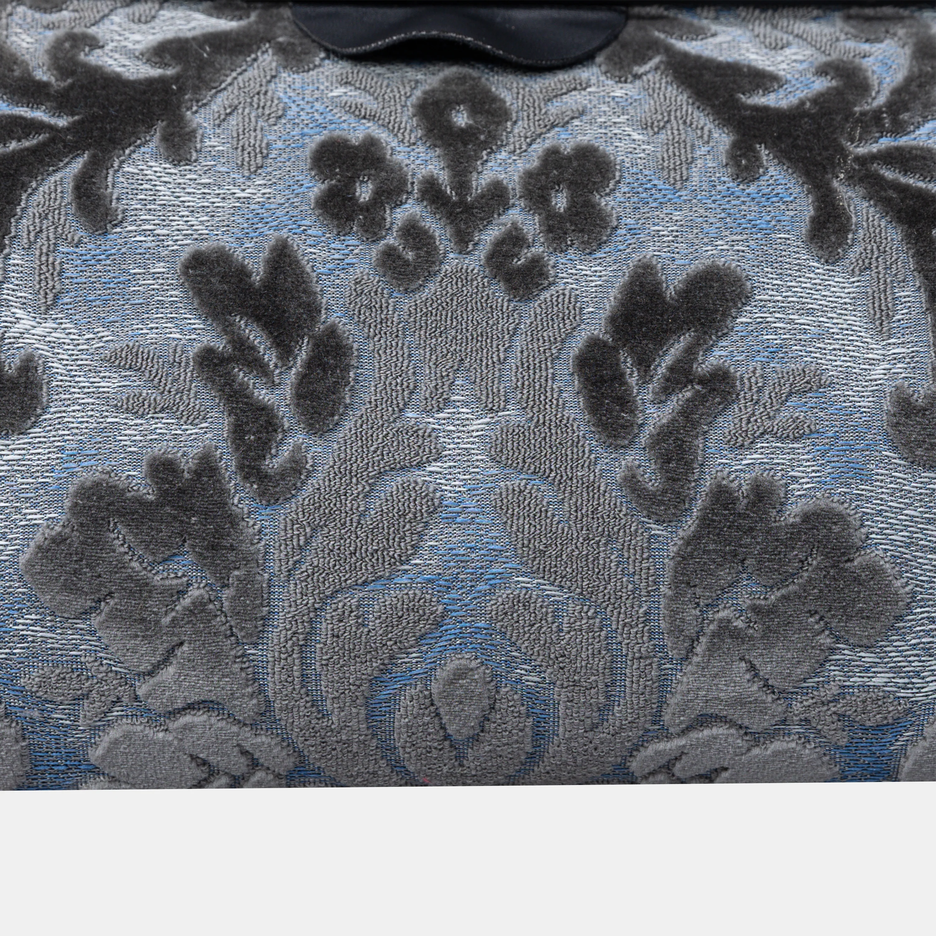 Burnout Velvet Steel Blue Shoulder Bag - Image 2