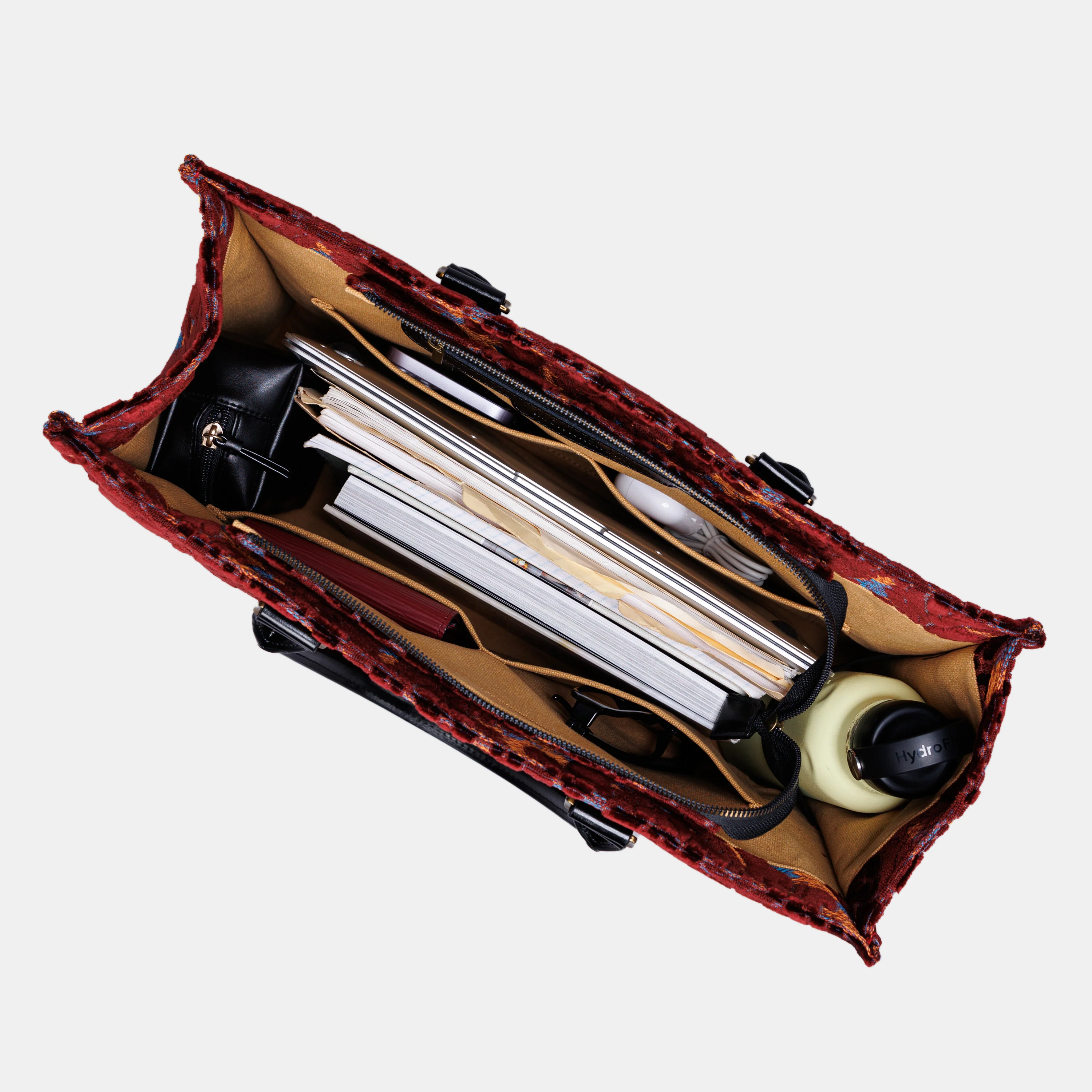 Burnout Velvet Wine Laptop Work Tote - Image 3