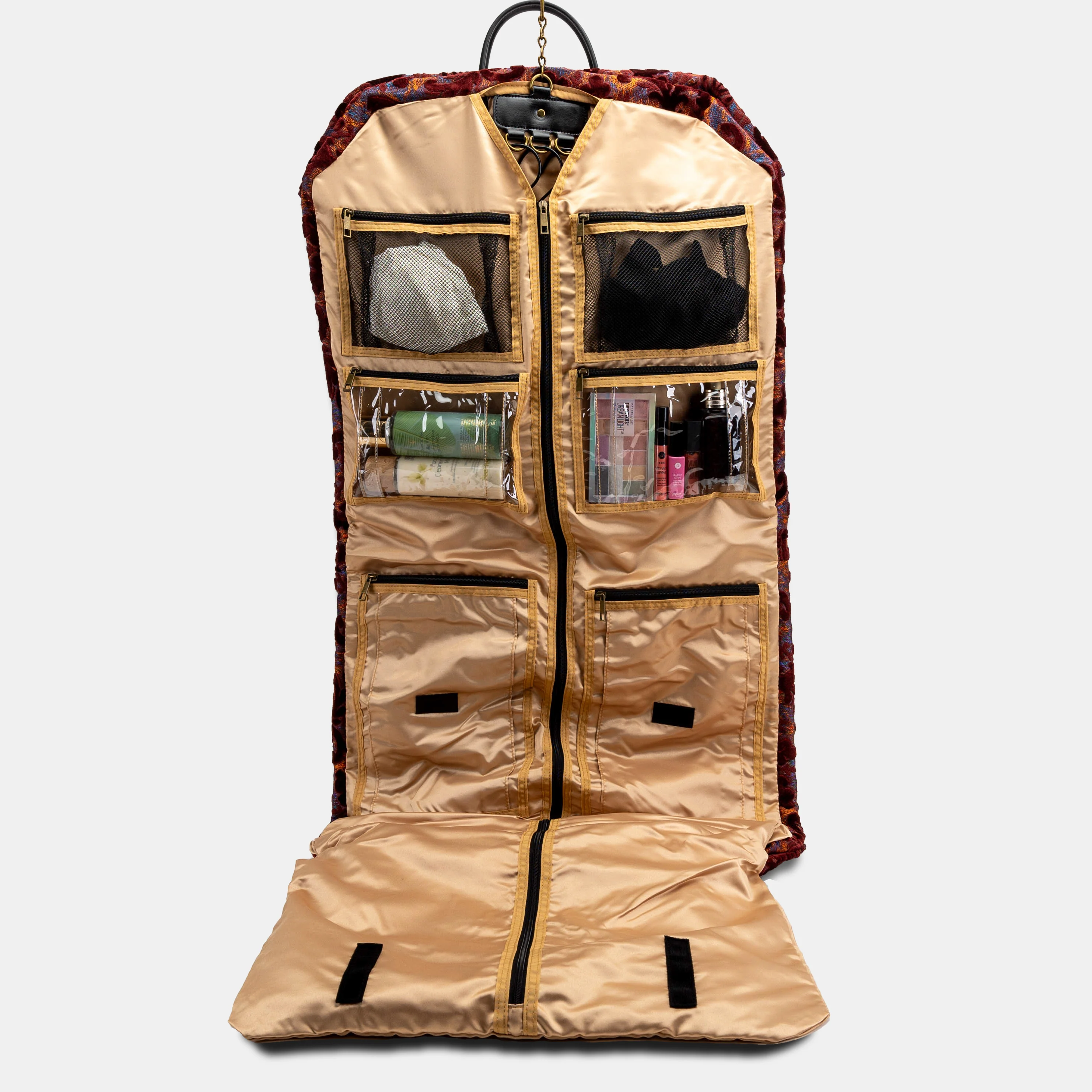 Burnout Velvet Wine Carpet Garment Bag - Image 2