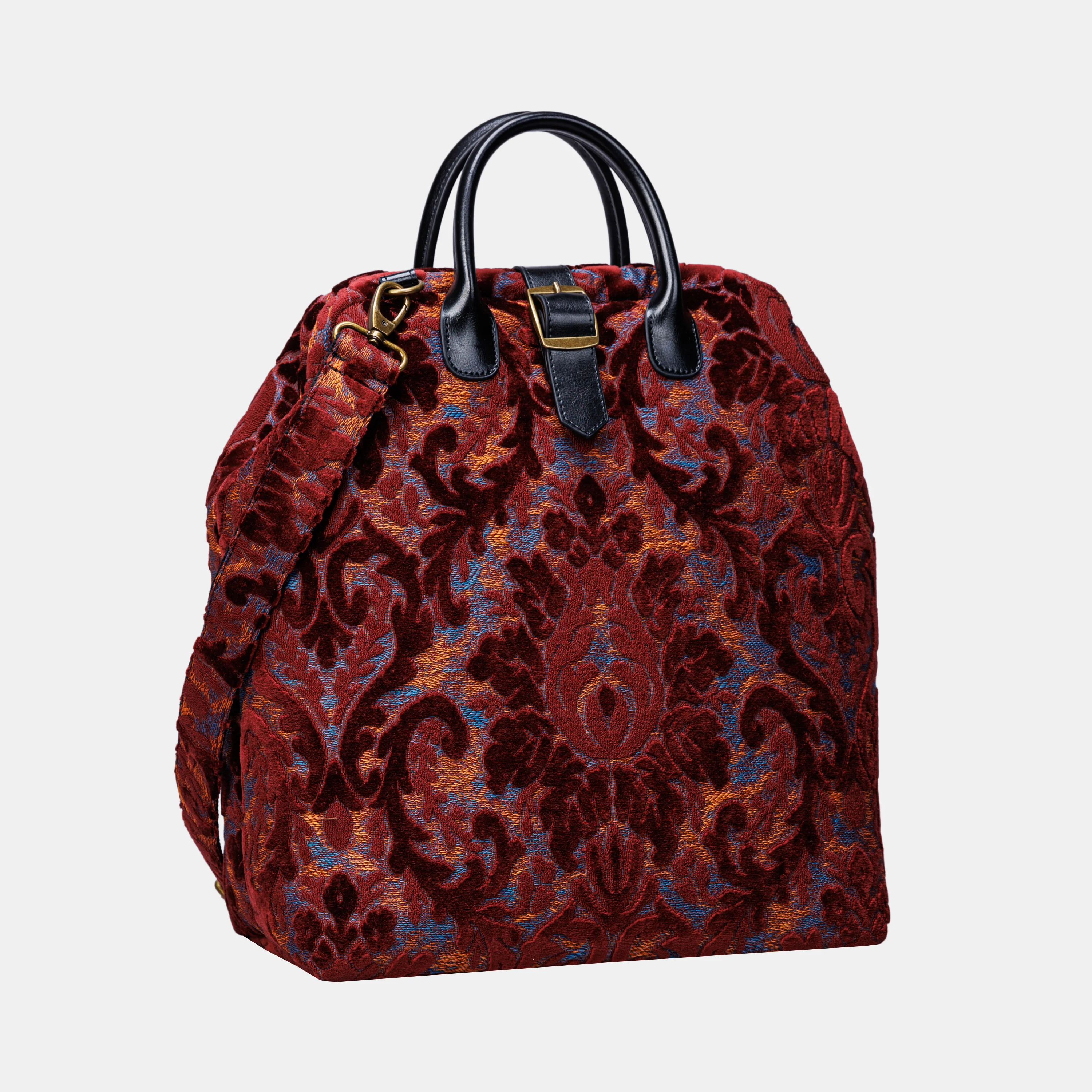 Burnout Velvet Wine Carpet Laptop Backpack - Image 4