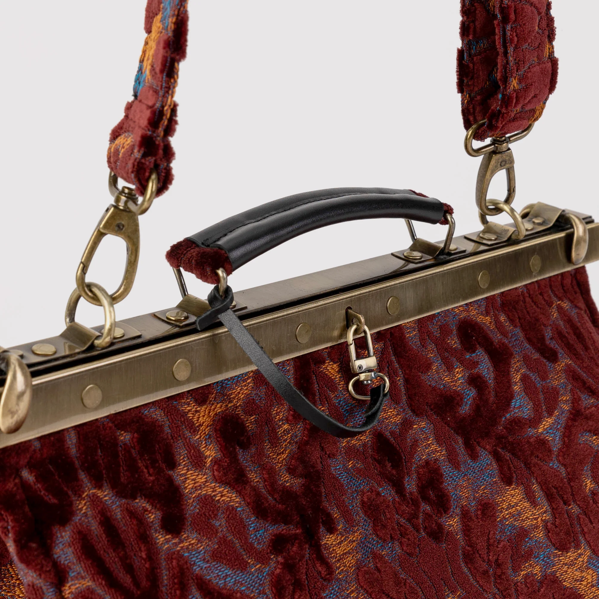 Burnout Velvet Wine Celine Carpet Gladstone Bag - Image 5