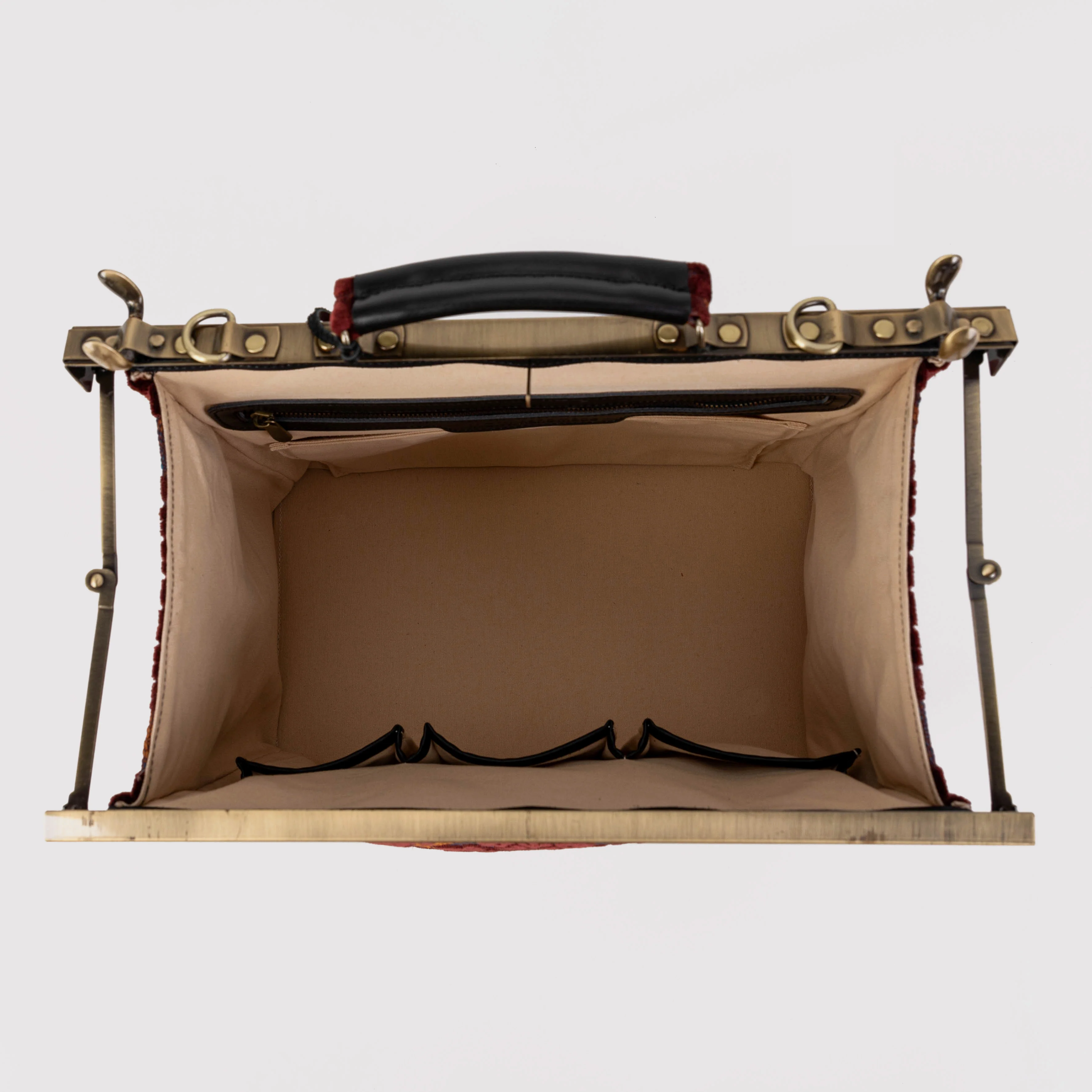 Burnout Velvet Wine Celine Carpet Gladstone Bag - Image 7