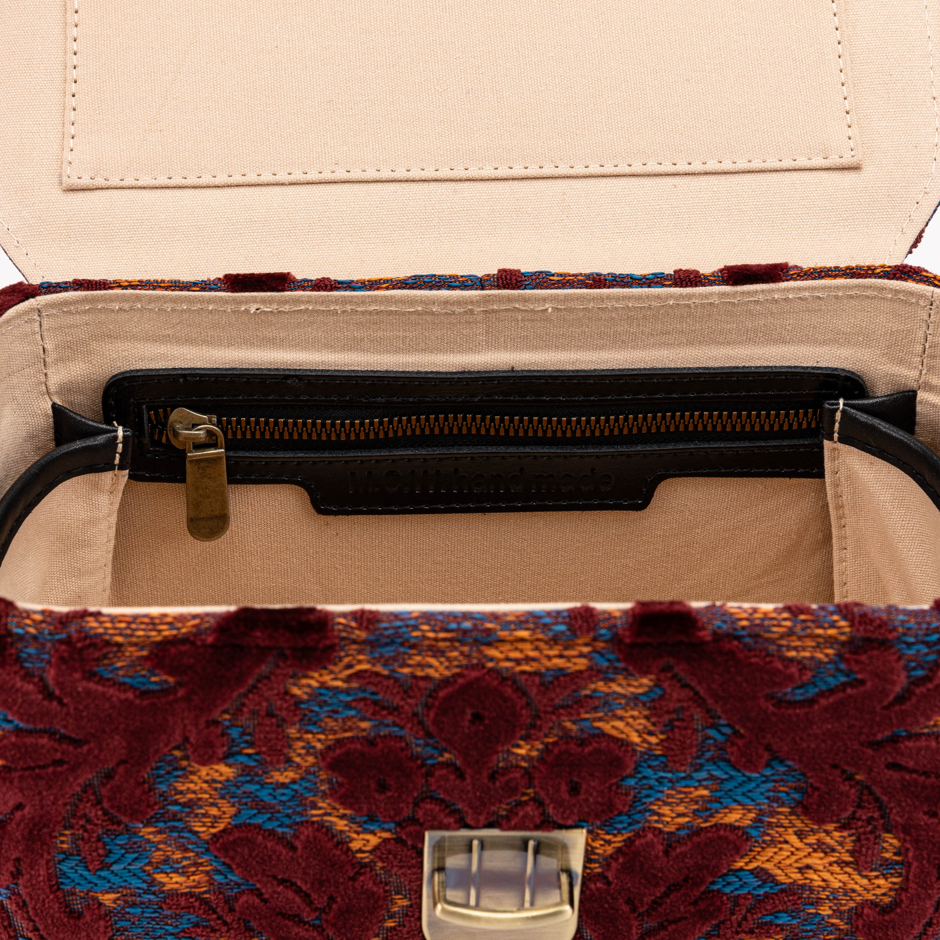 Burnout Velvet Wine Clara Medium Train Case Purse - Image 8