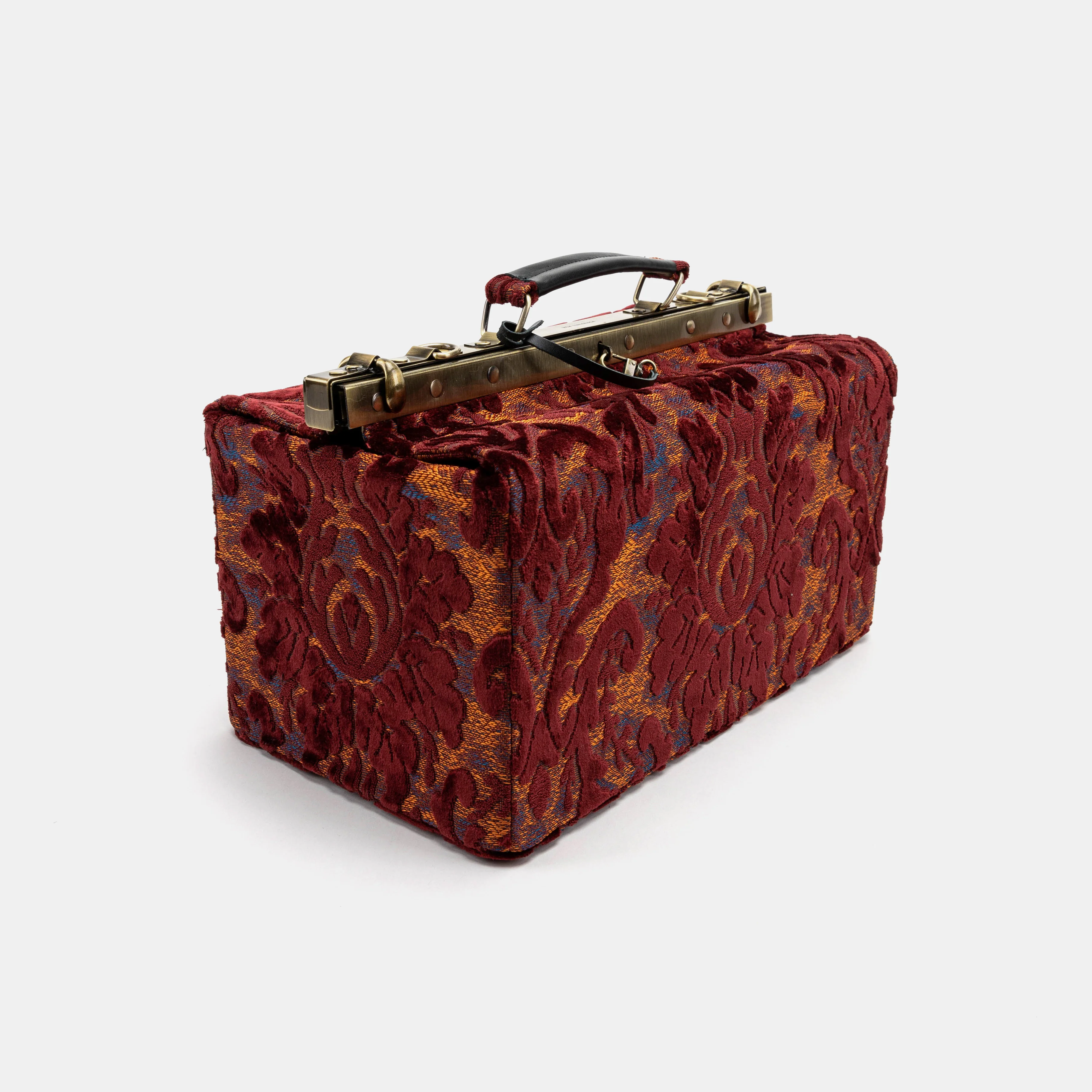 Burnout Velvet Wine Genevieve Carpet Gladstone Bag - Image 3