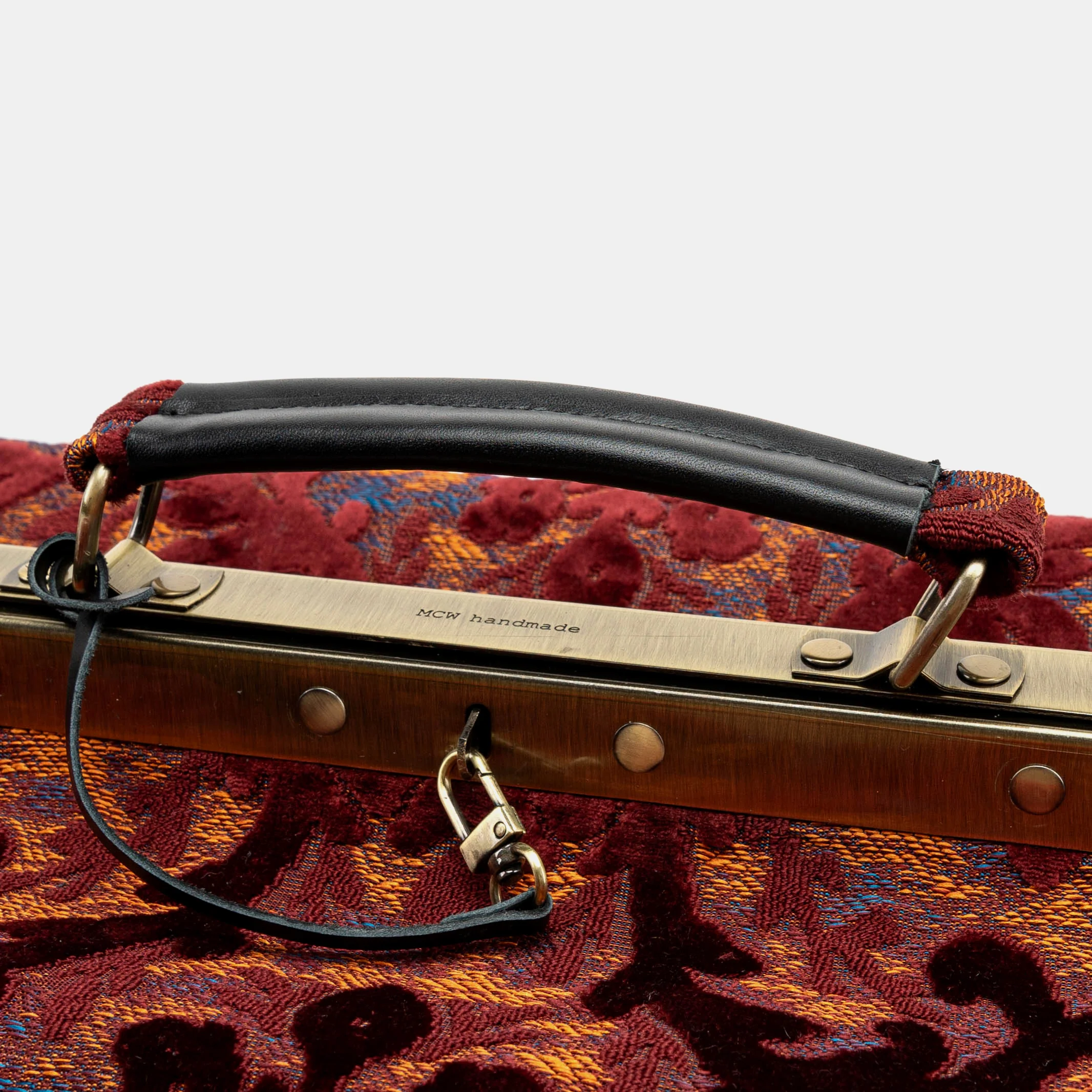 Burnout Velvet Wine Genevieve Carpet Gladstone Bag - Image 5