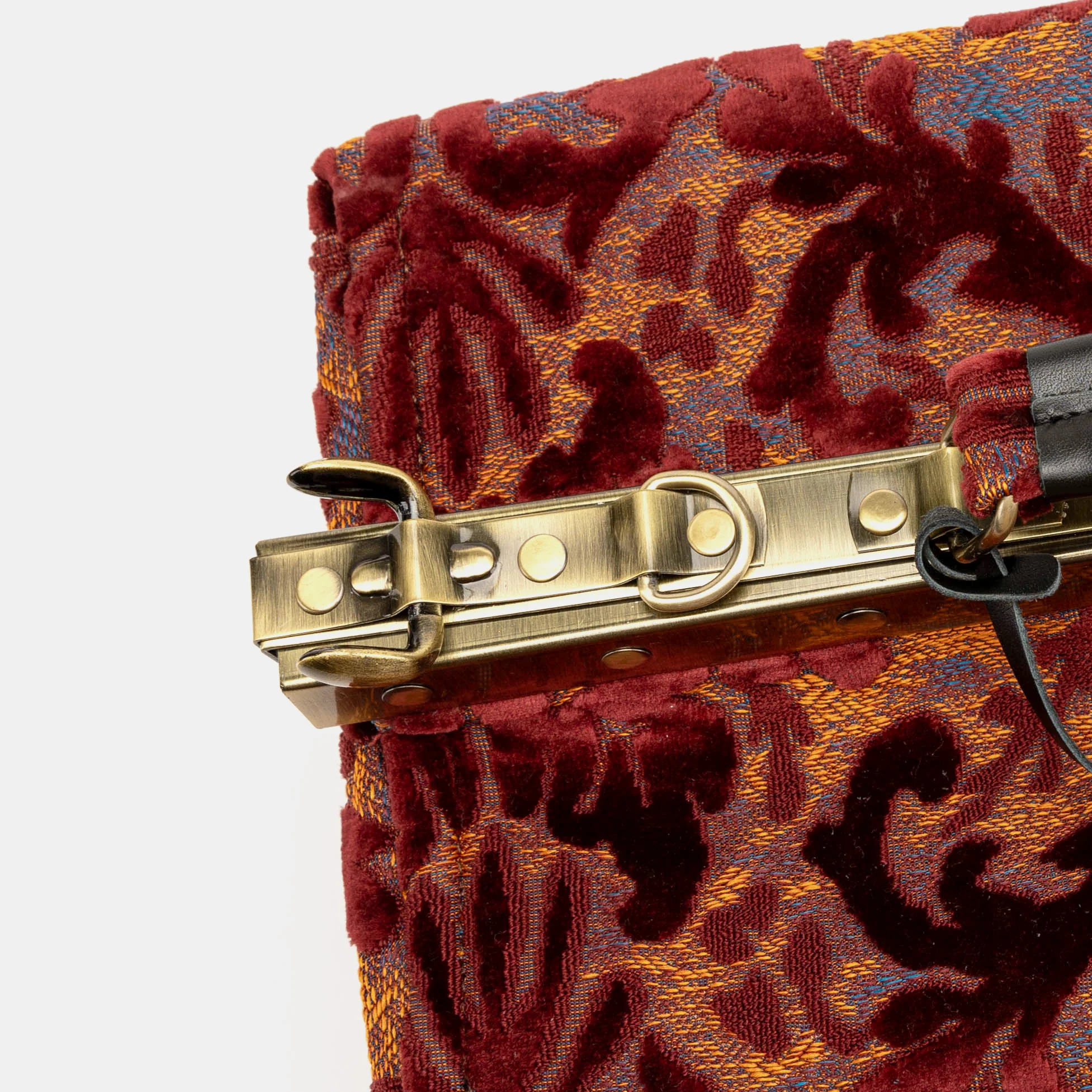Burnout Velvet Wine Genevieve Carpet Gladstone Bag - Image 6