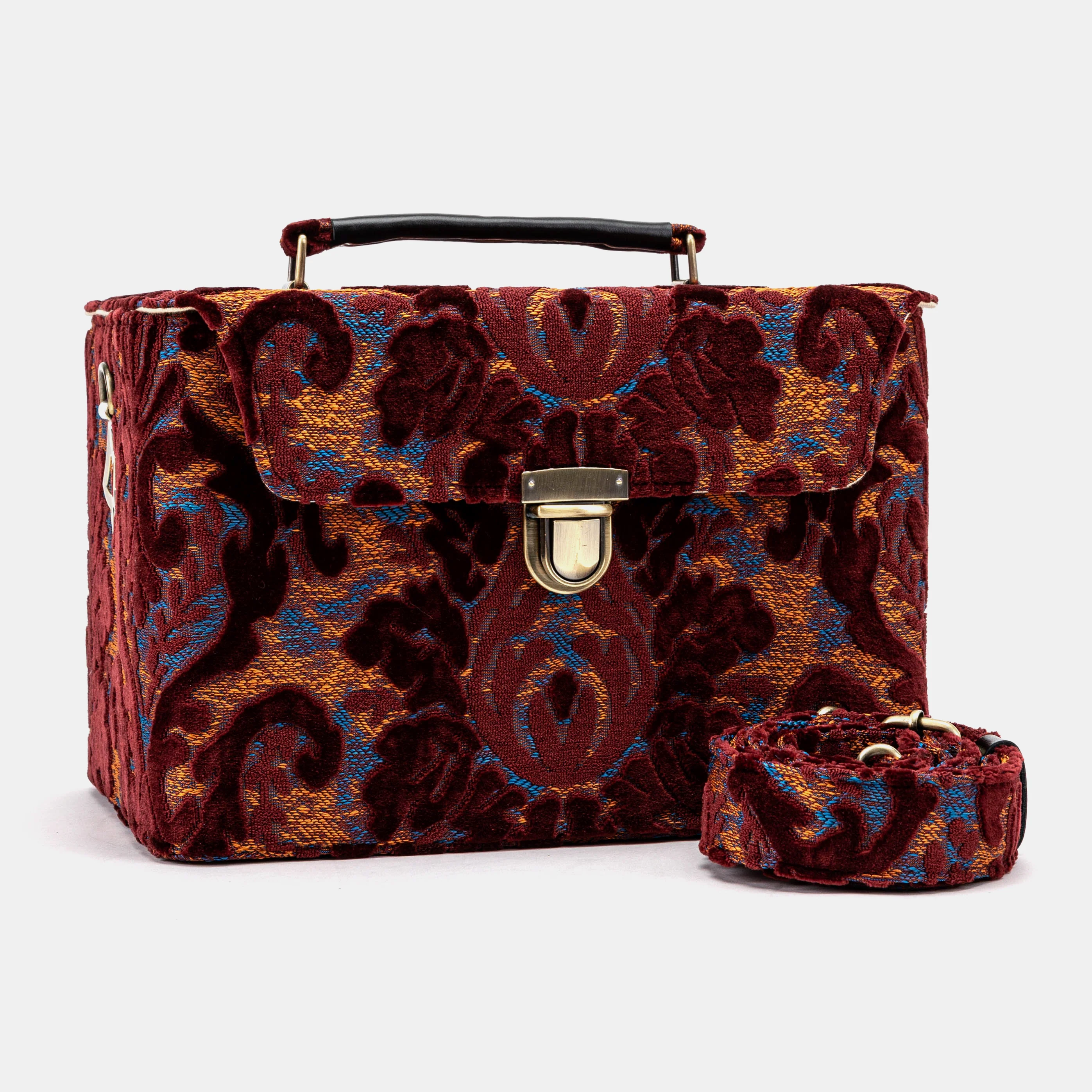 Burnout Velvet Wine Josephine Large Train Case - Image 2