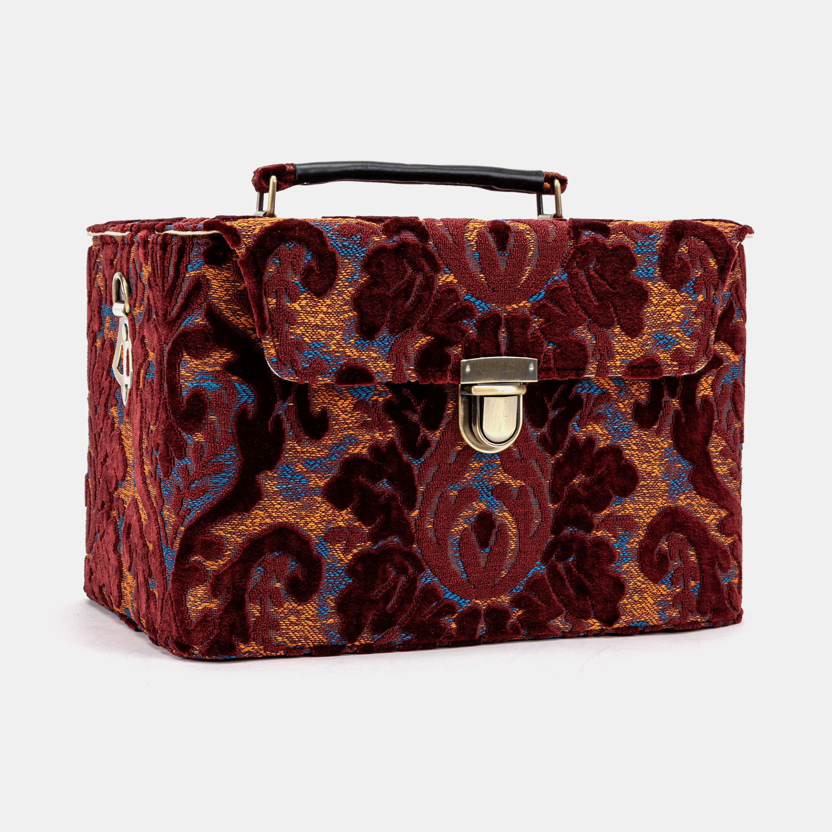 Burnout Velvet Wine Josephine Large Train Case - Image 3
