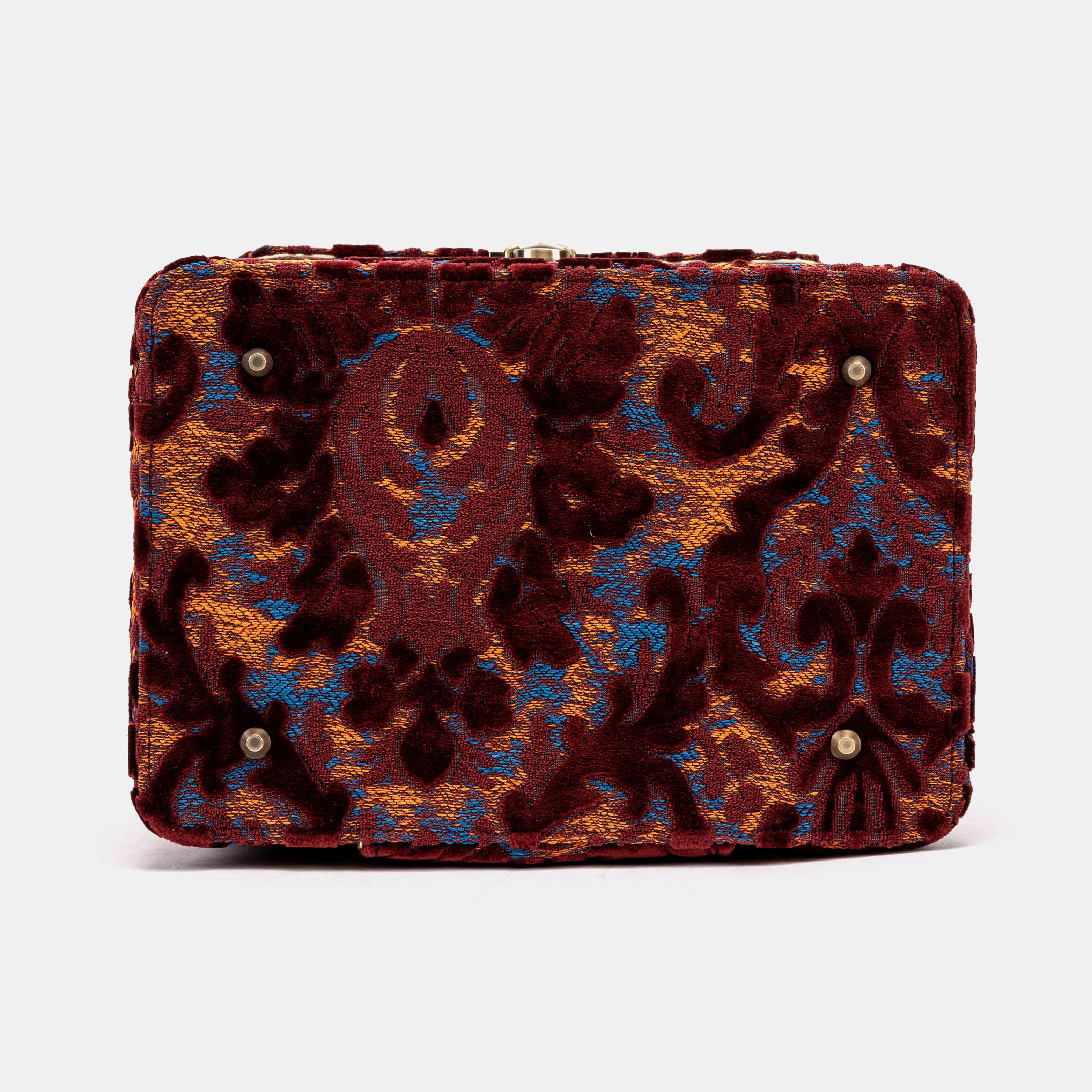 Burnout Velvet Wine Josephine Large Train Case - Image 8