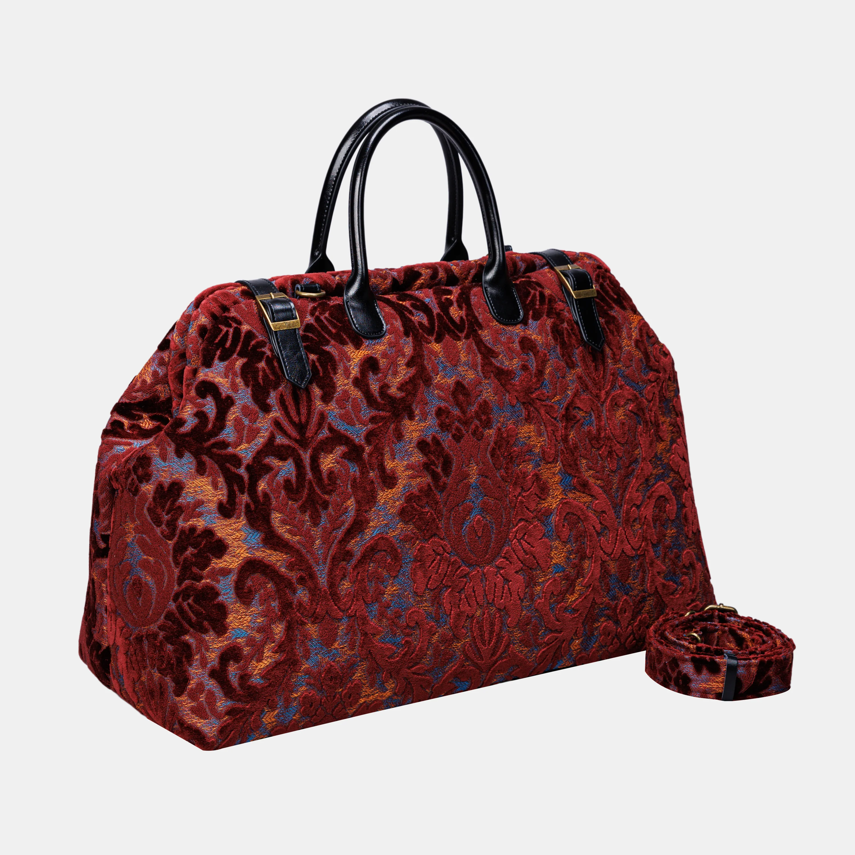 Burnout Velvet Wine Large Carpetbag - Image 2