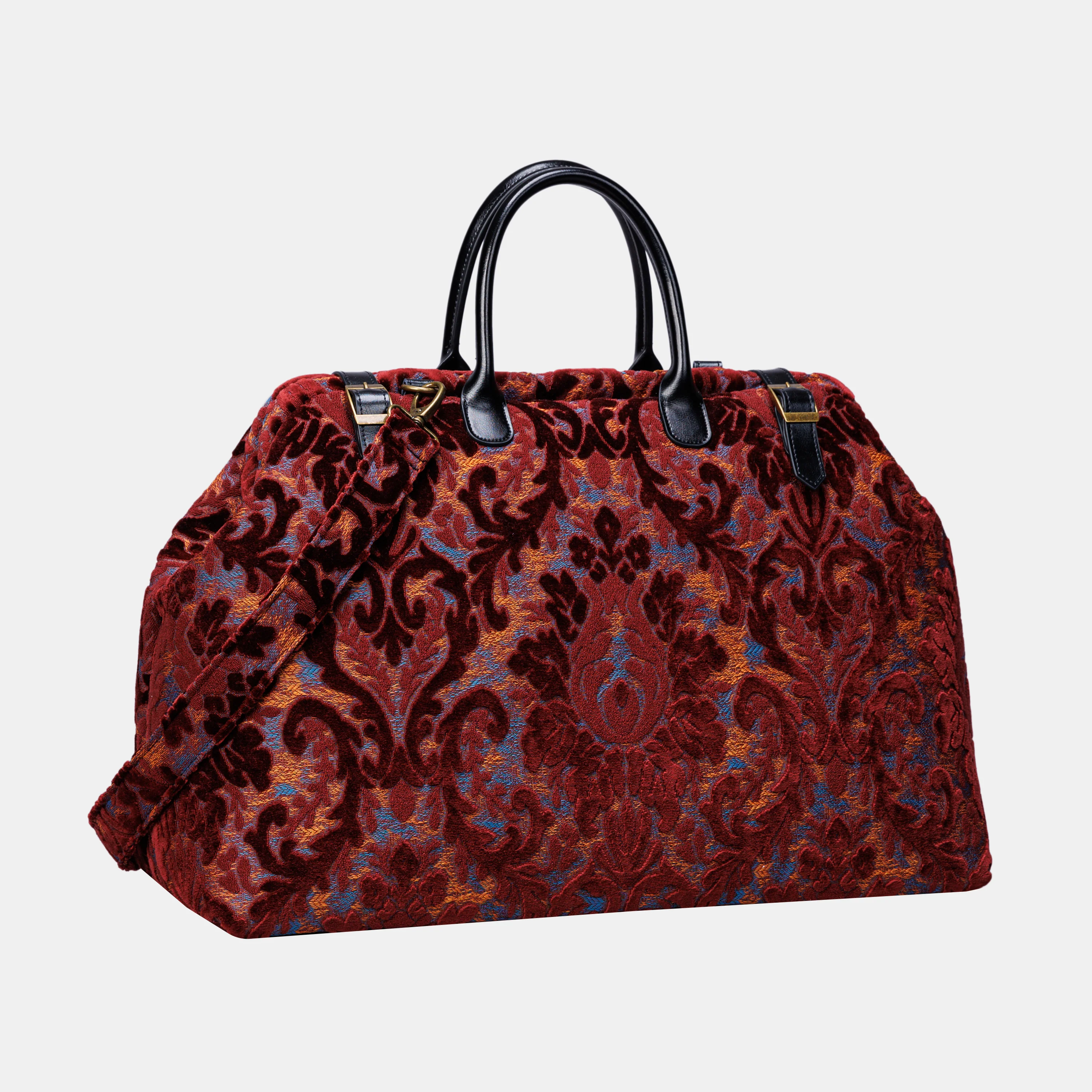 Burnout Velvet Wine Large Carpetbag - Image 3