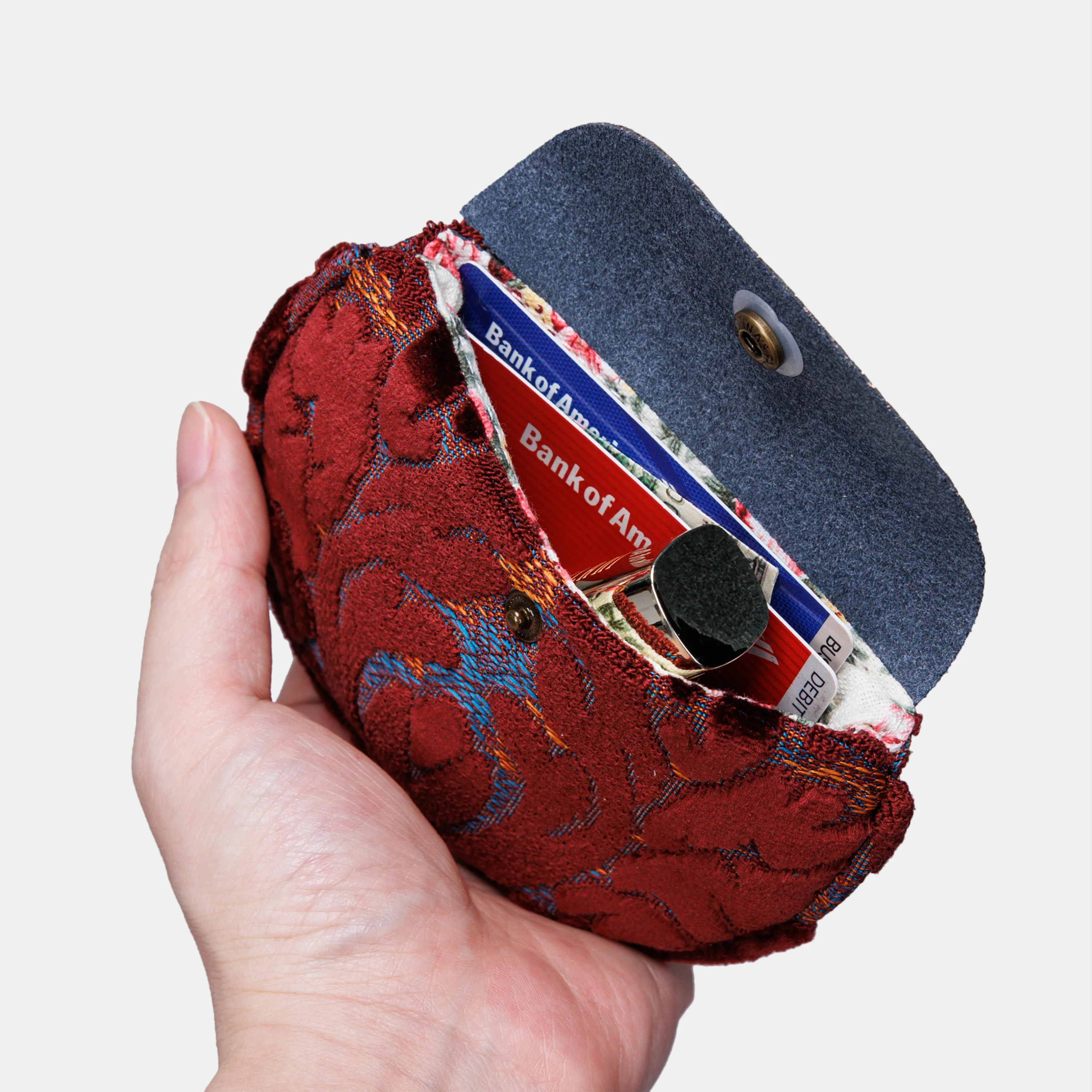 Burnout Velvet Wine Rosary Bag - Image 2