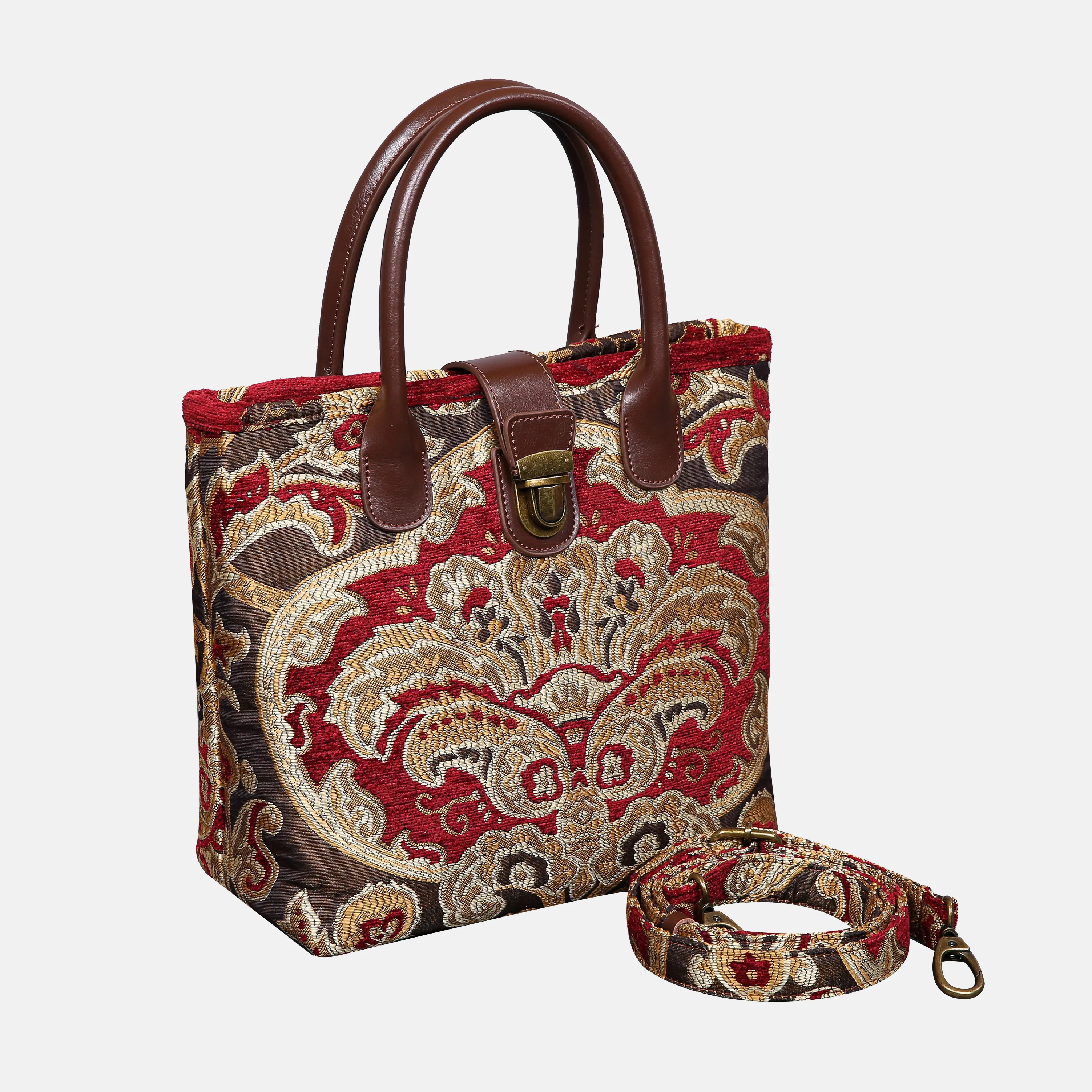 Cammino Gold Tuck Lock Carpet Satchel - Image 2