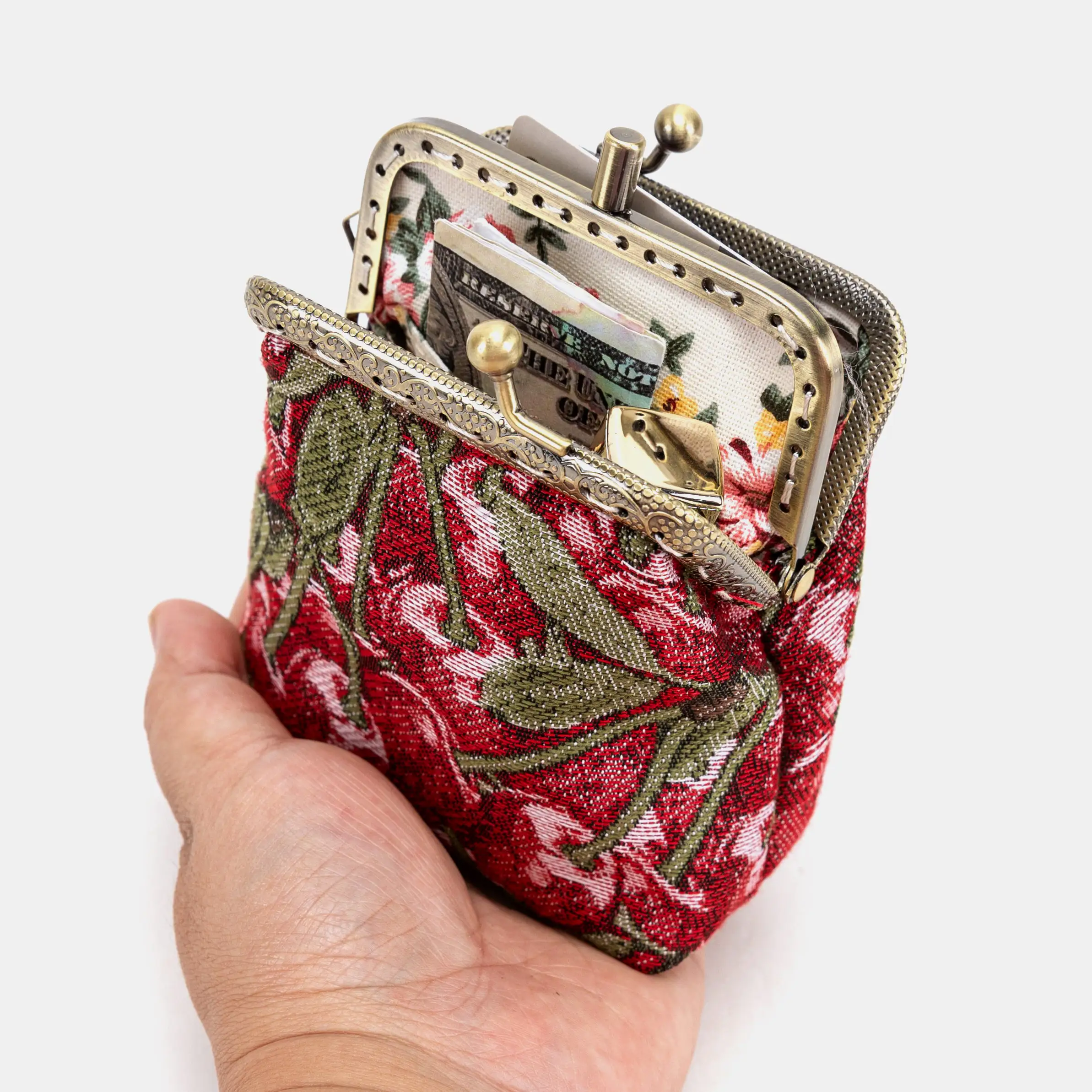 Cherry Cascade Double Kiss Clasp Coin Purse - Image 4