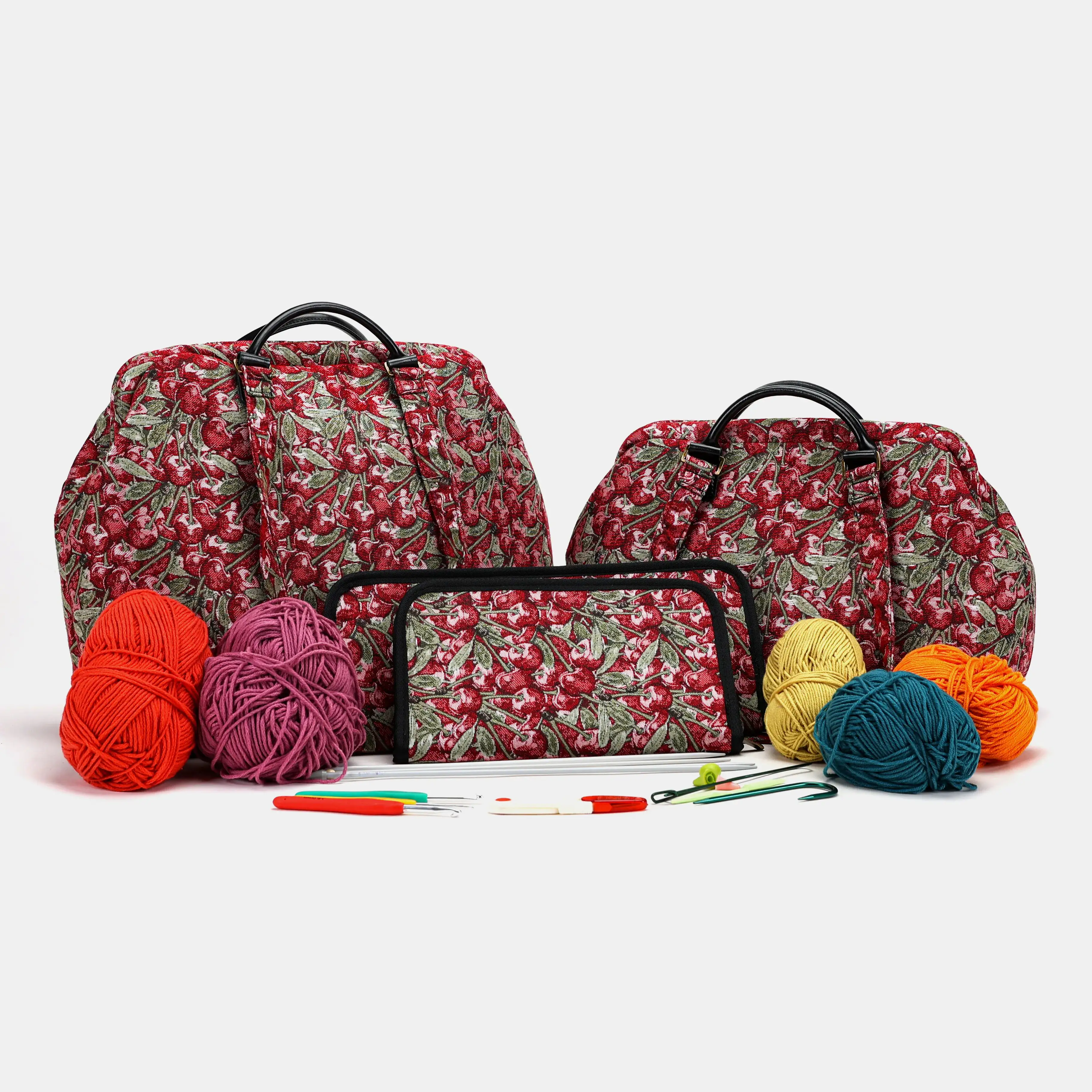 Cherry Cascade Knitting Project Bag