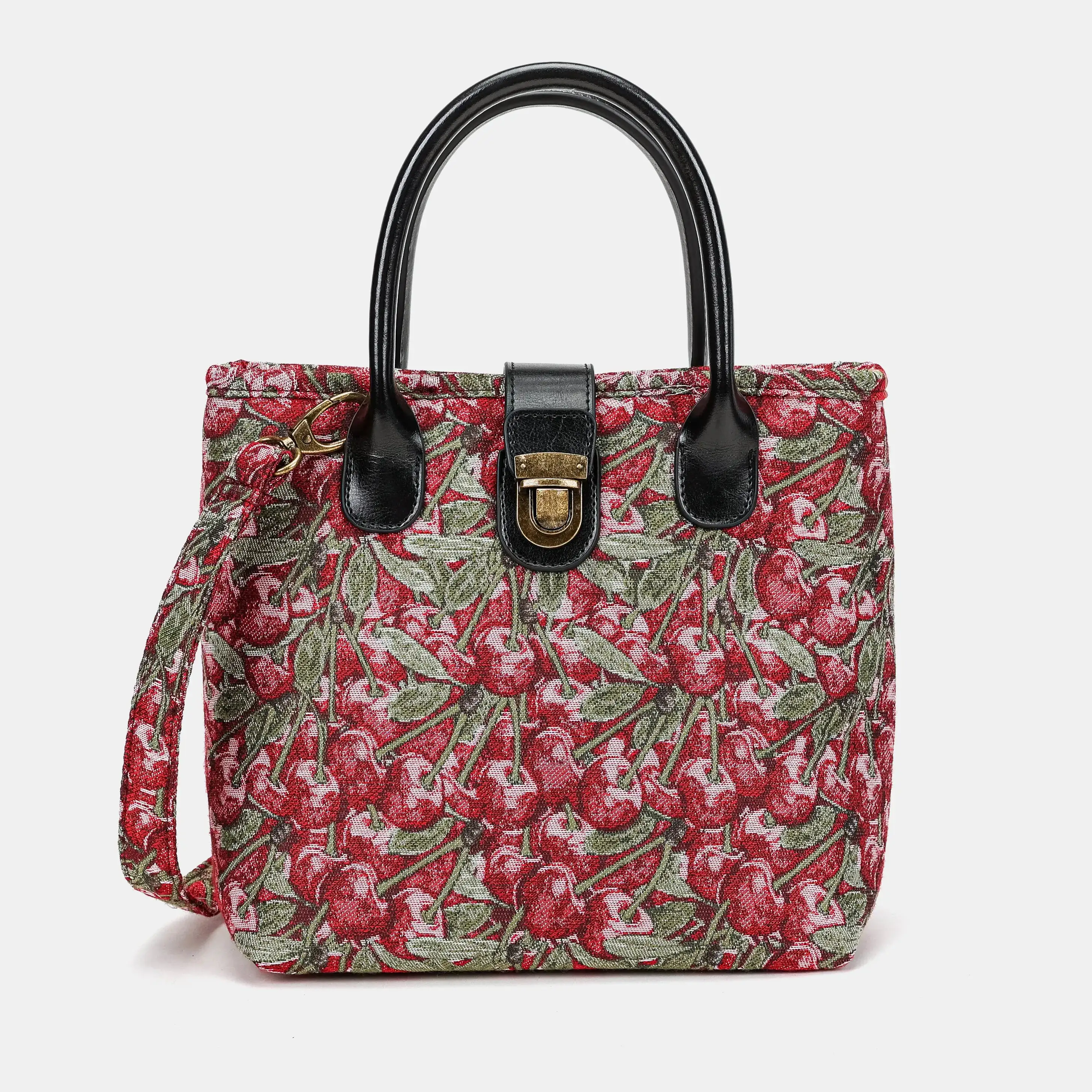 Cherry Cascade Tuck Lock Carpet Satchel