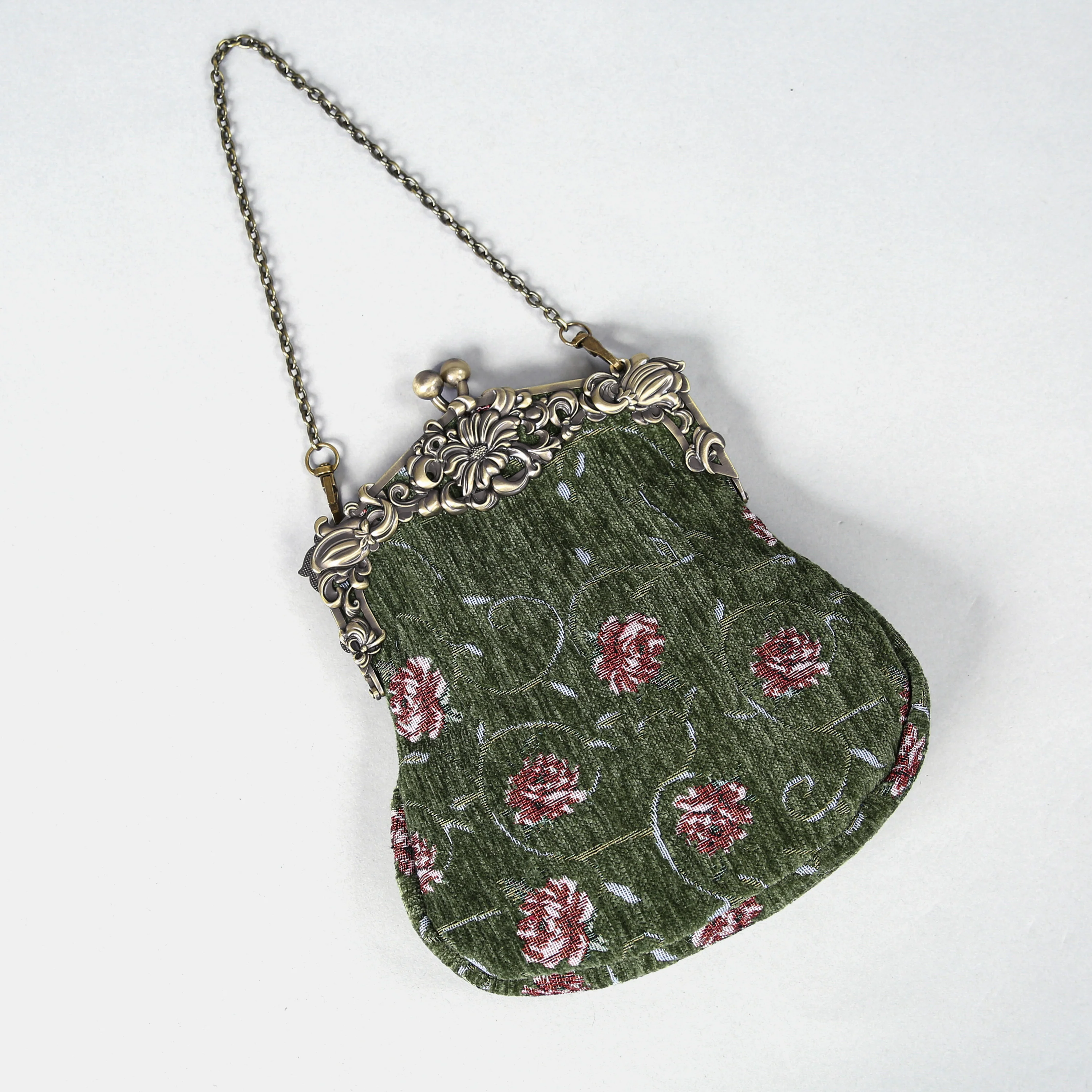 Climbing Rose Arugula Green Chatelaine Purse Large - Image 3