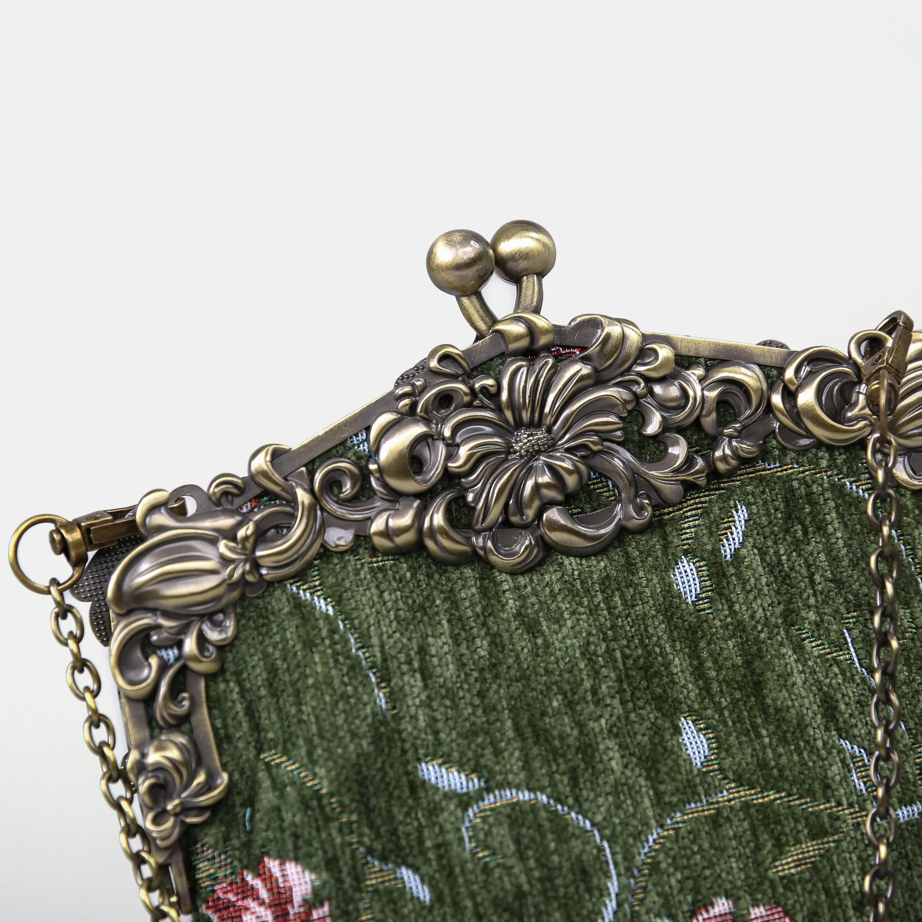 Climbing Rose Arugula Green Chatelaine Purse Large - Image 6