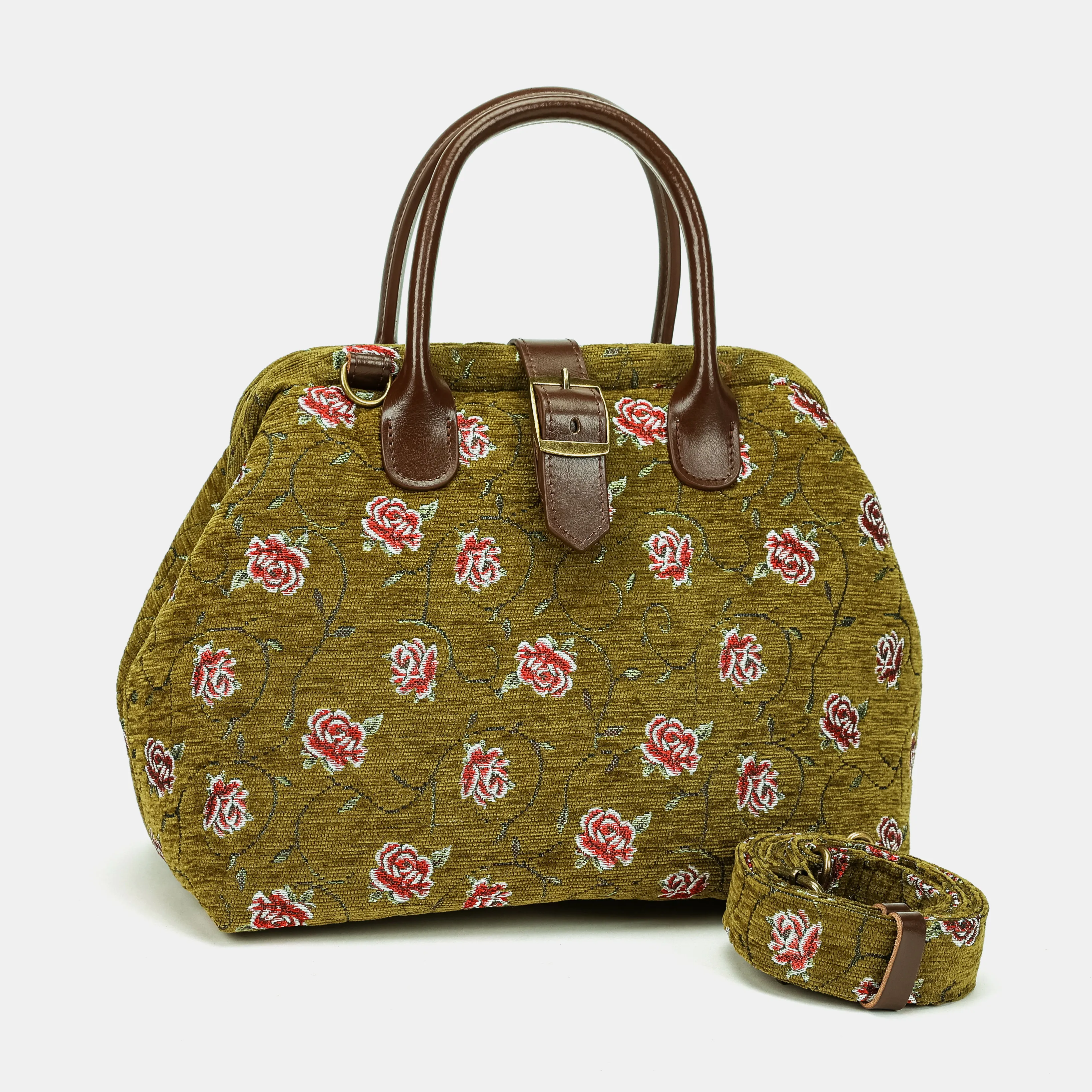 Climbing Rose Avocado Carpet Handbag Purse - Image 2