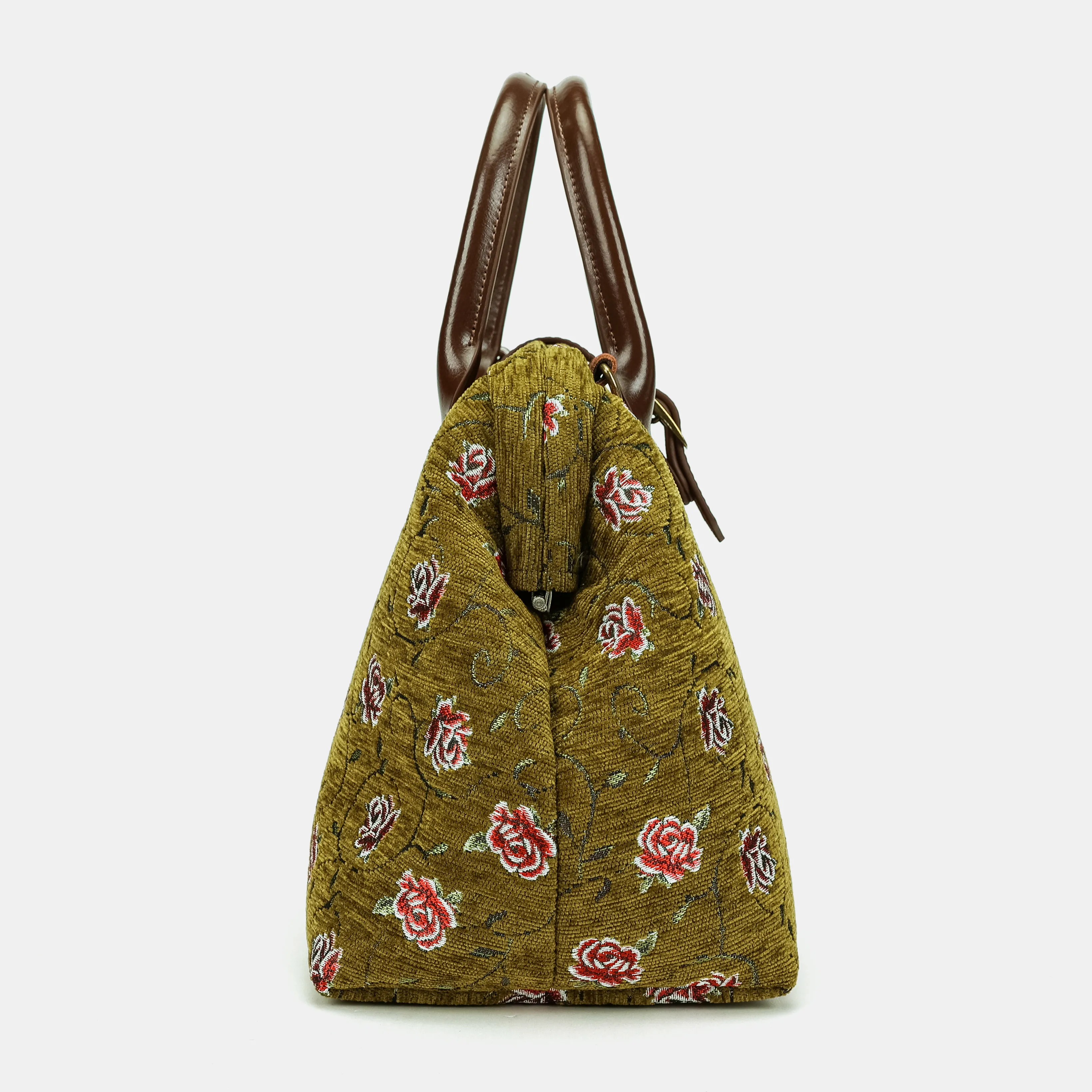 Climbing Rose Avocado Carpet Handbag Purse - Image 3