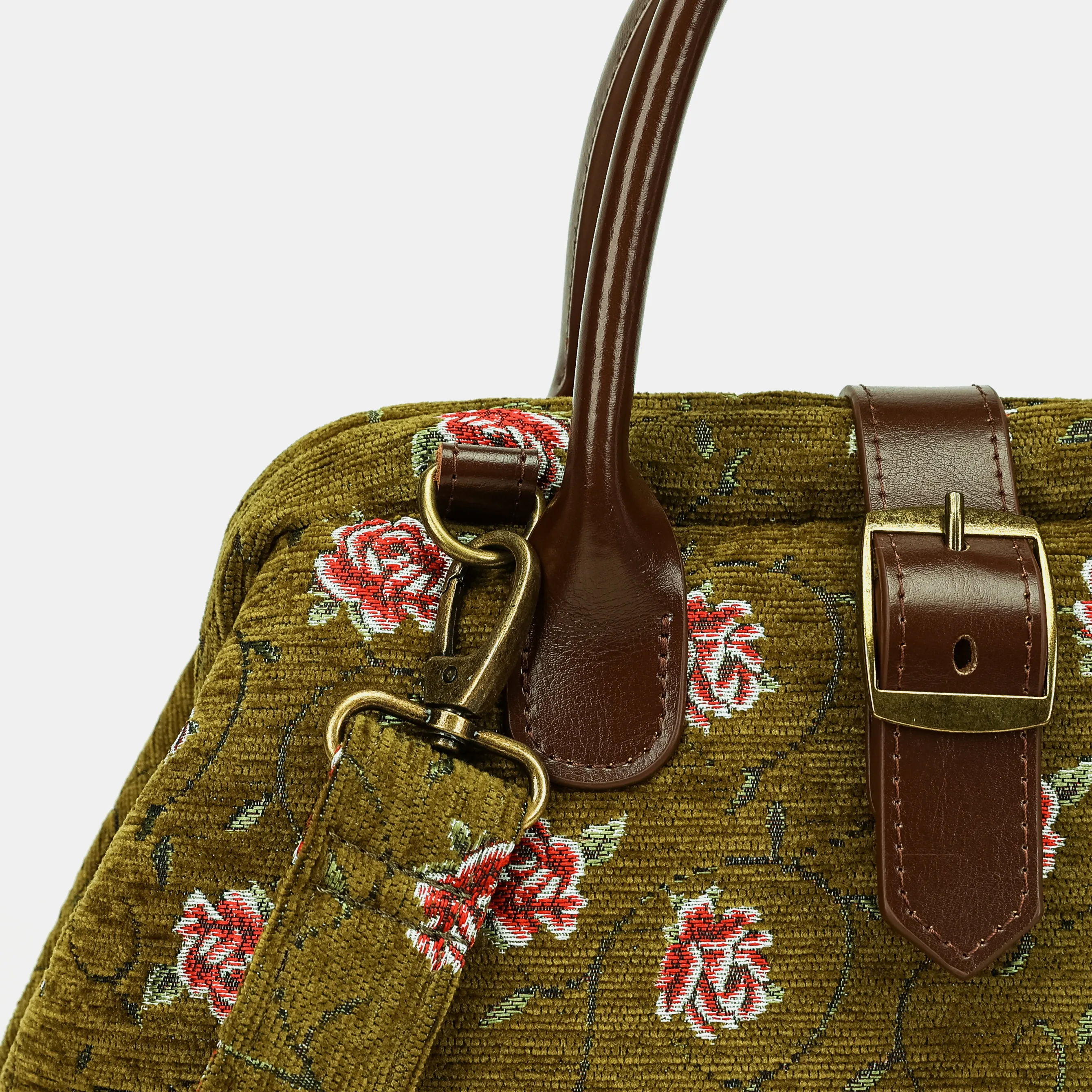 Climbing Rose Avocado Carpet Handbag Purse - Image 4