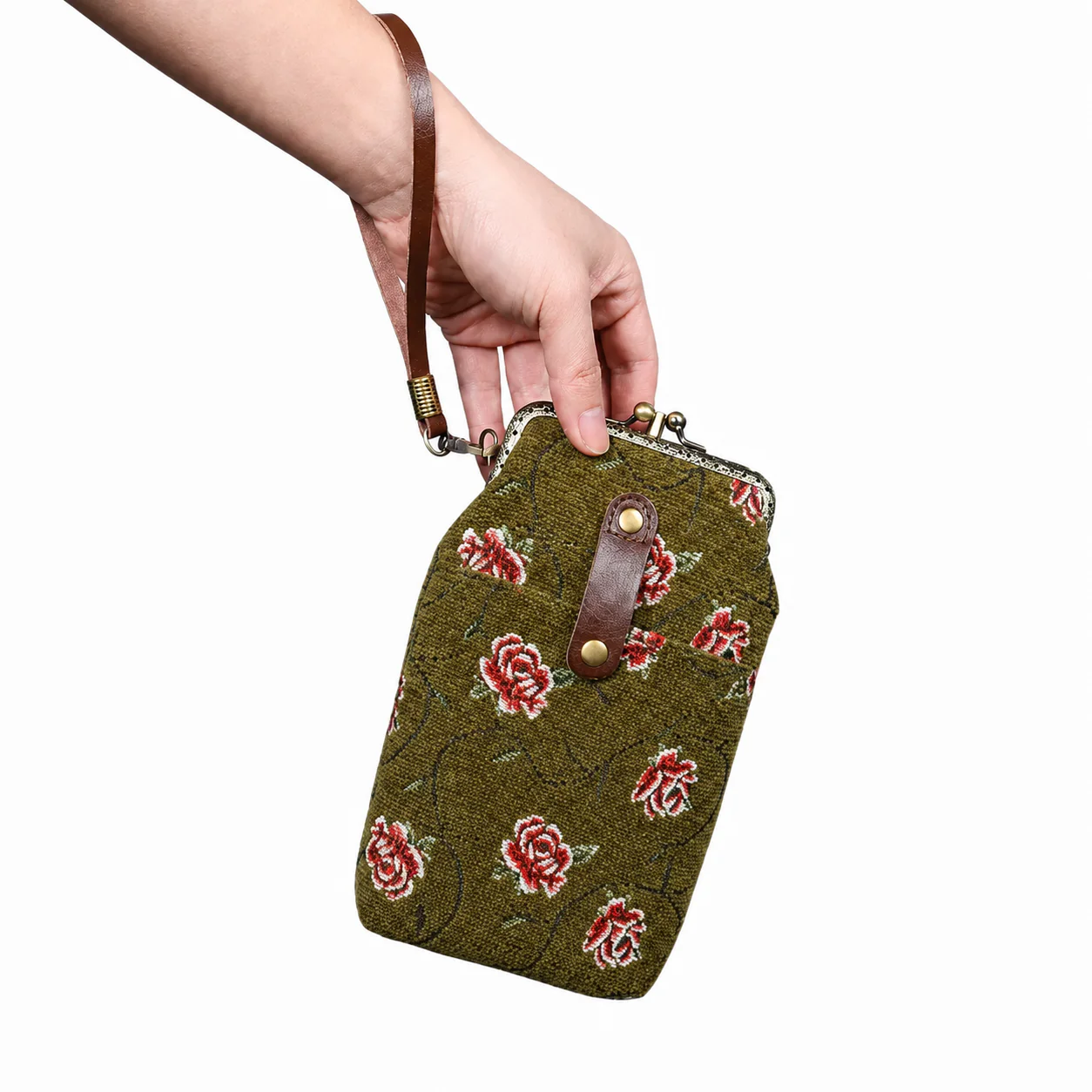 Climbing Rose Avocado Carpet Phone Case