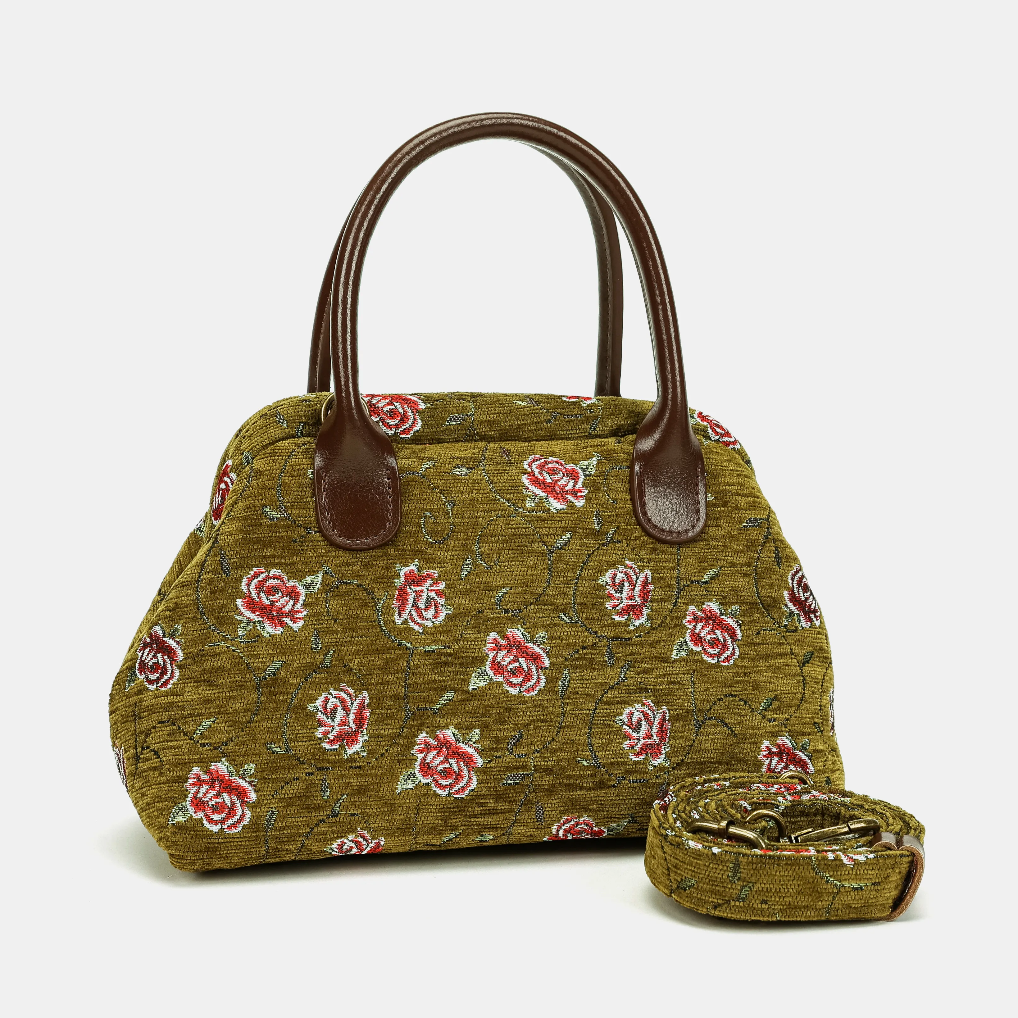 Climbing Rose Avocado Carpet Satchel - Image 2