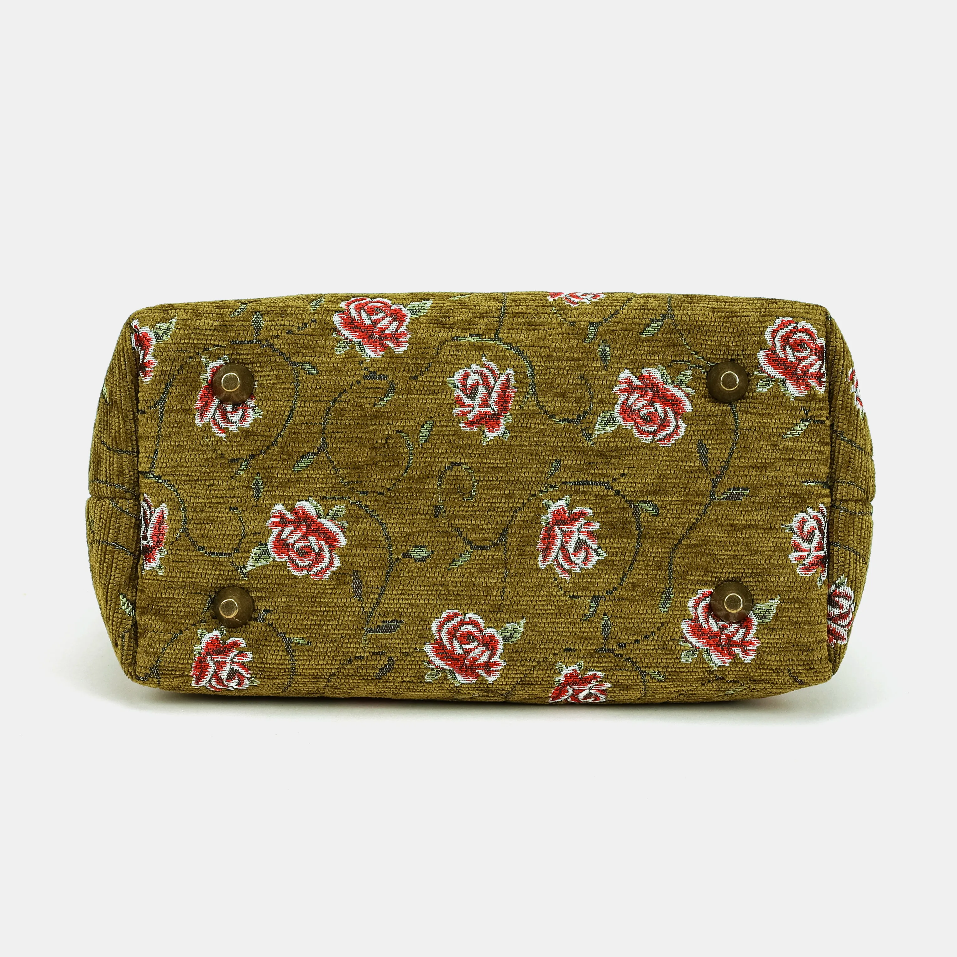 Climbing Rose Avocado Tuck Lock Carpet Satchel - Image 5