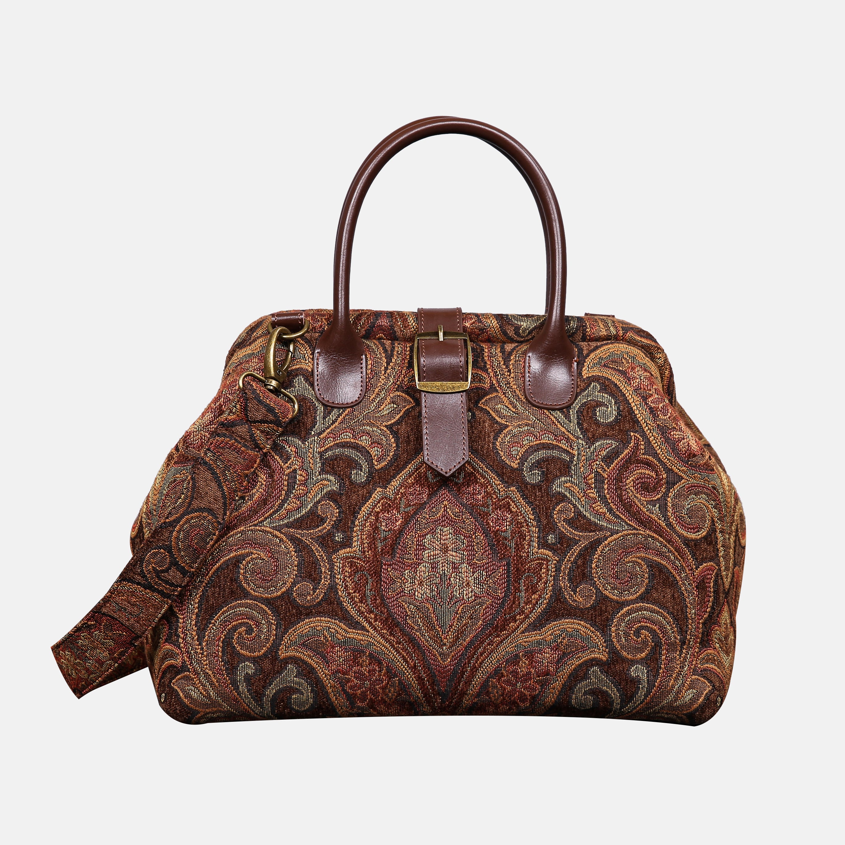 Damask D. Brown Carpet Handbag Purse