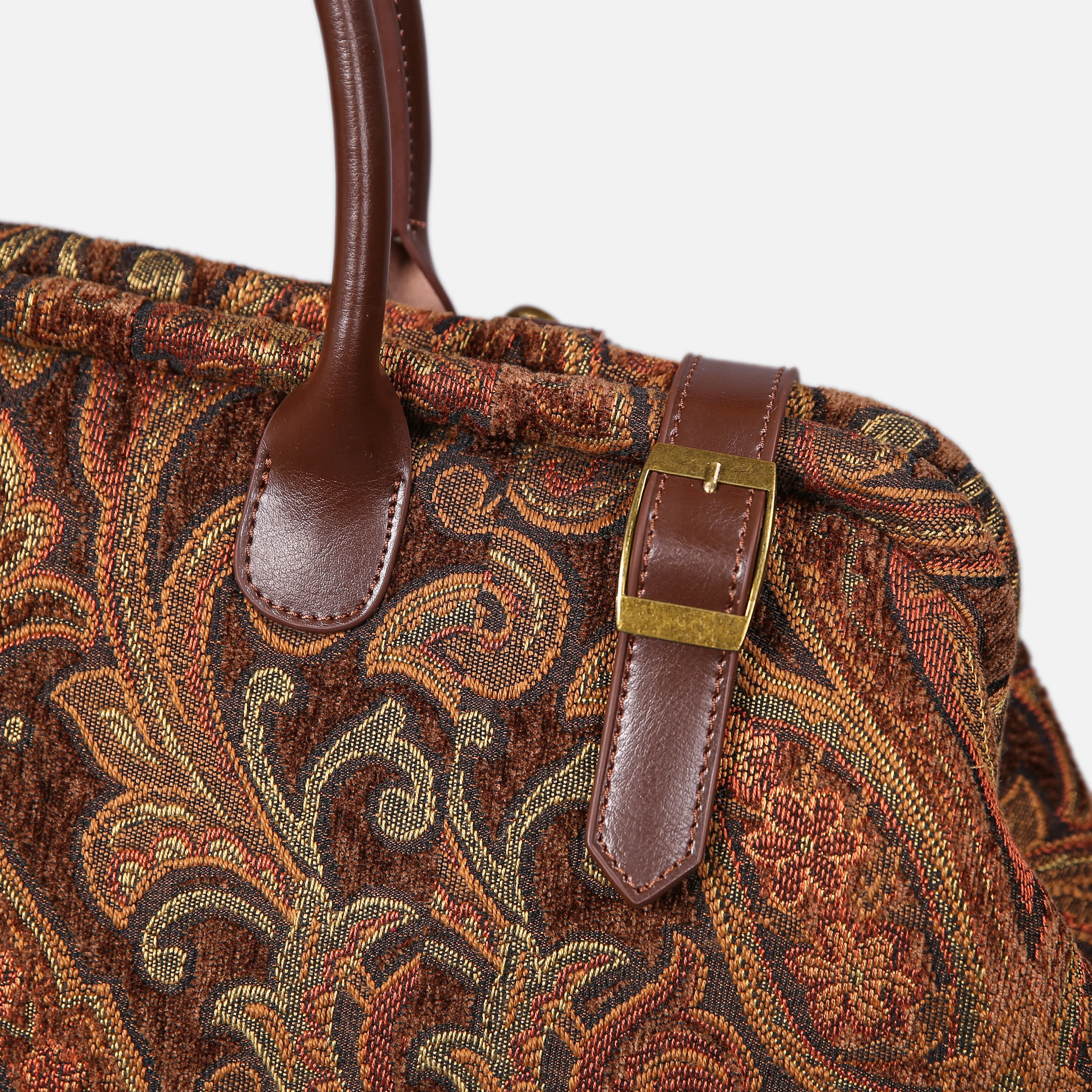 Damask D. Brown Large Carpetbag - Image 4