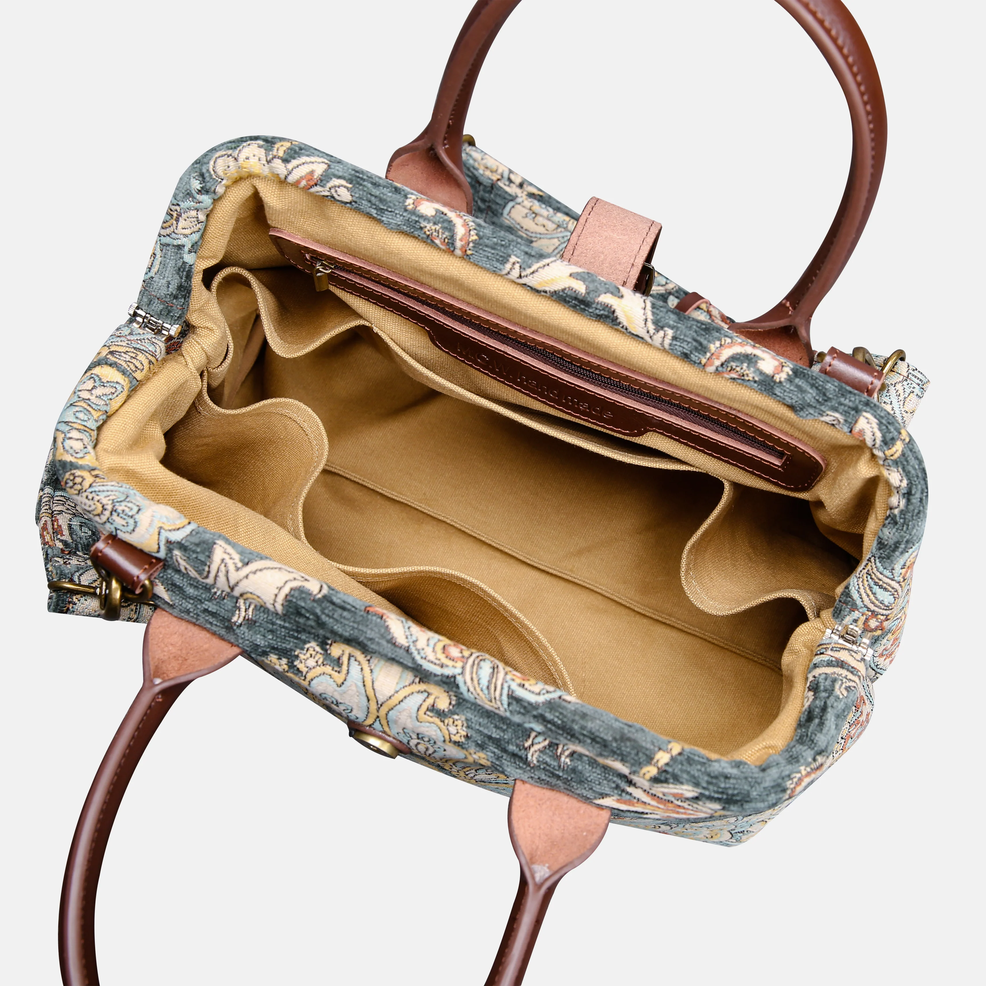 Damask Perylene Green Carpet Handbag Purse - Image 6