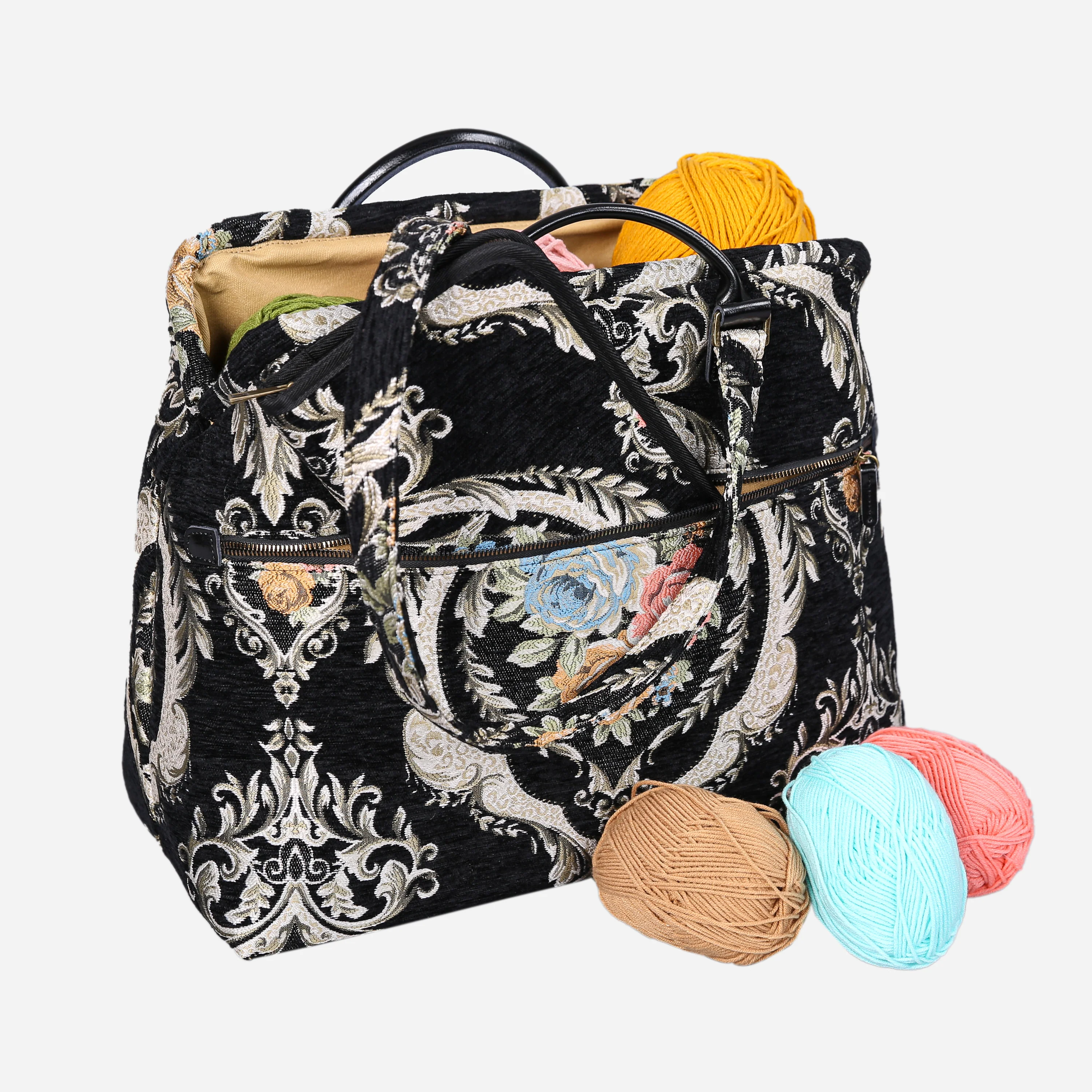 Eternal Elegance Black Knitting Project Bag - Image 5