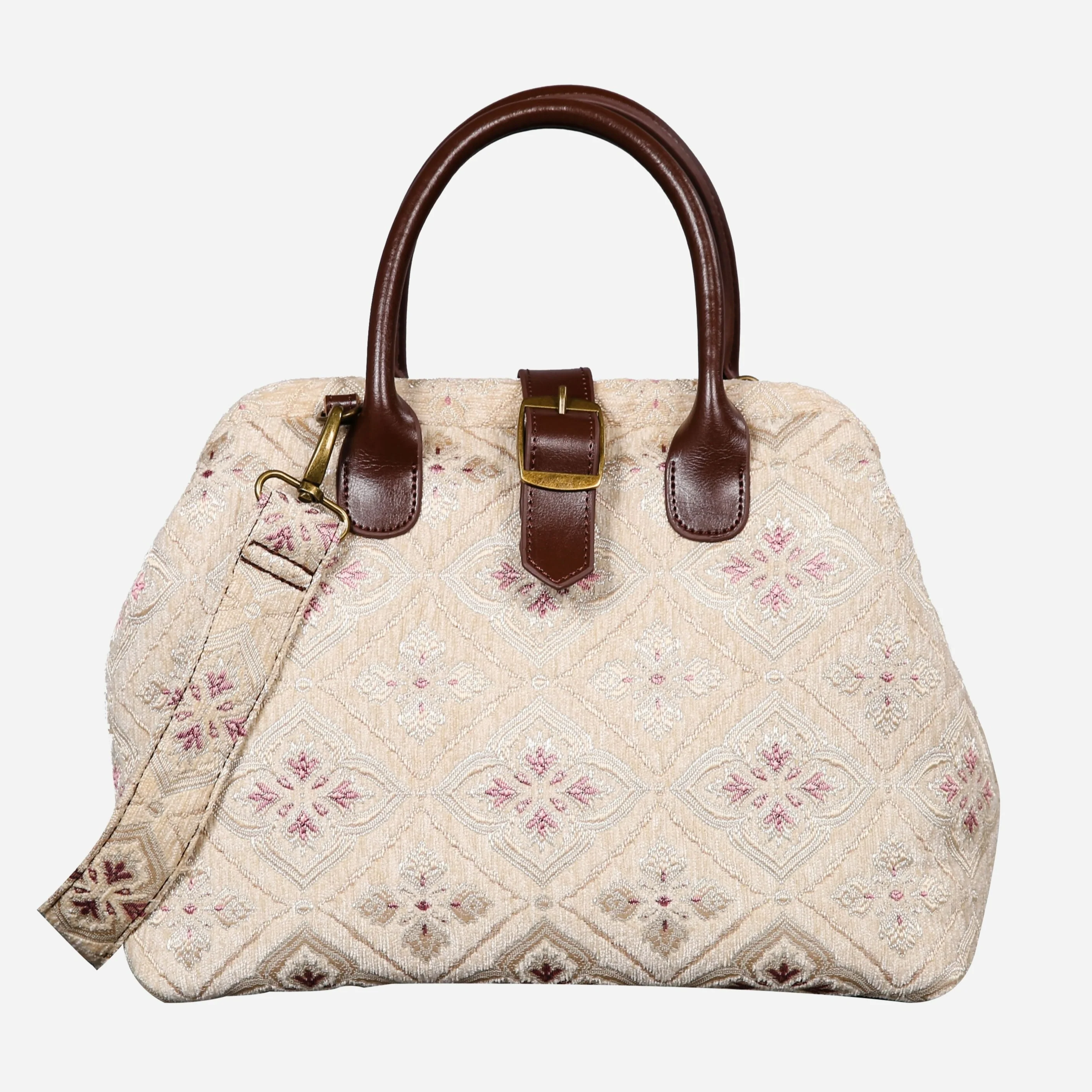 Ethnic Cream Carpet Handbag Purse