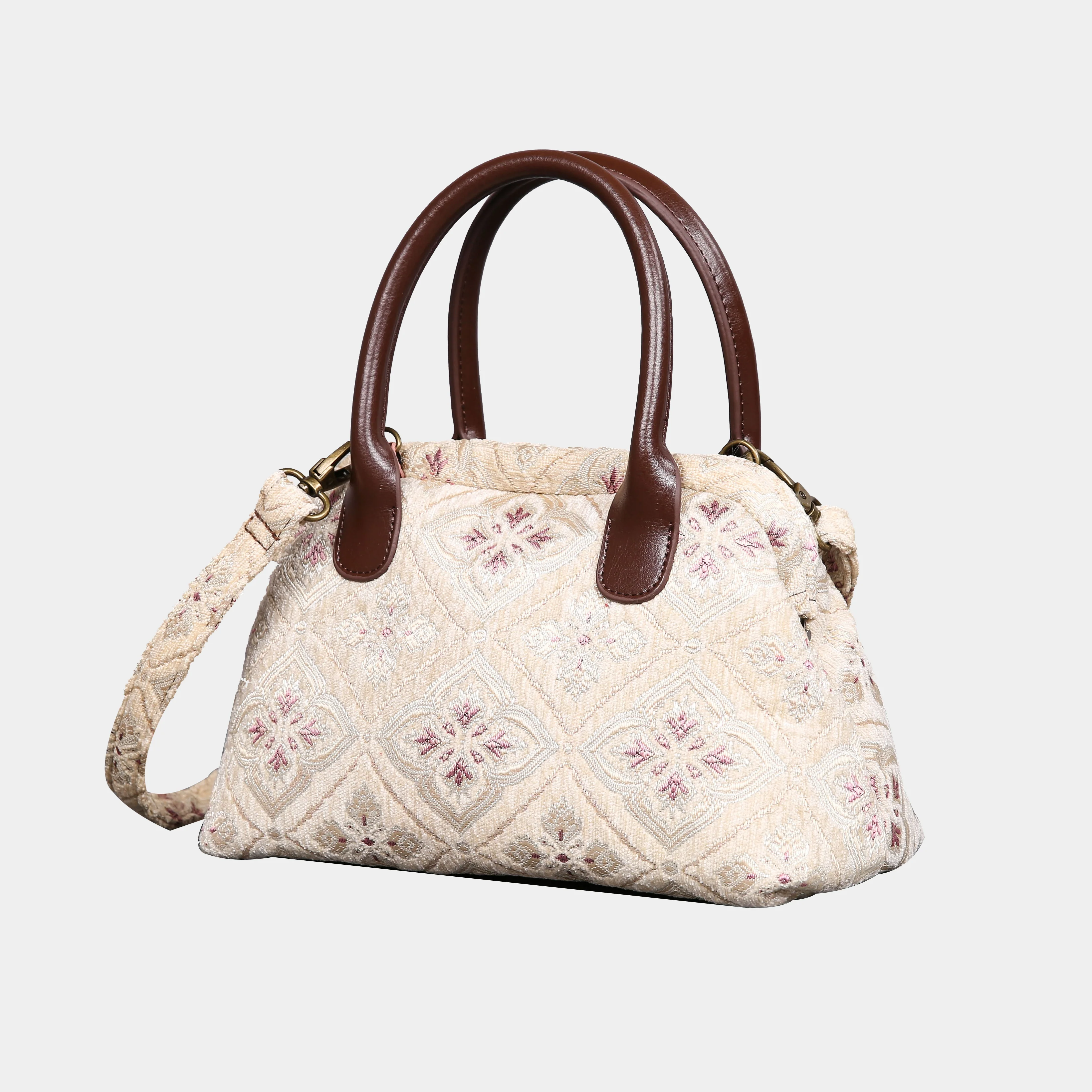 Ethnic Cream Carpet Satchel - Image 3