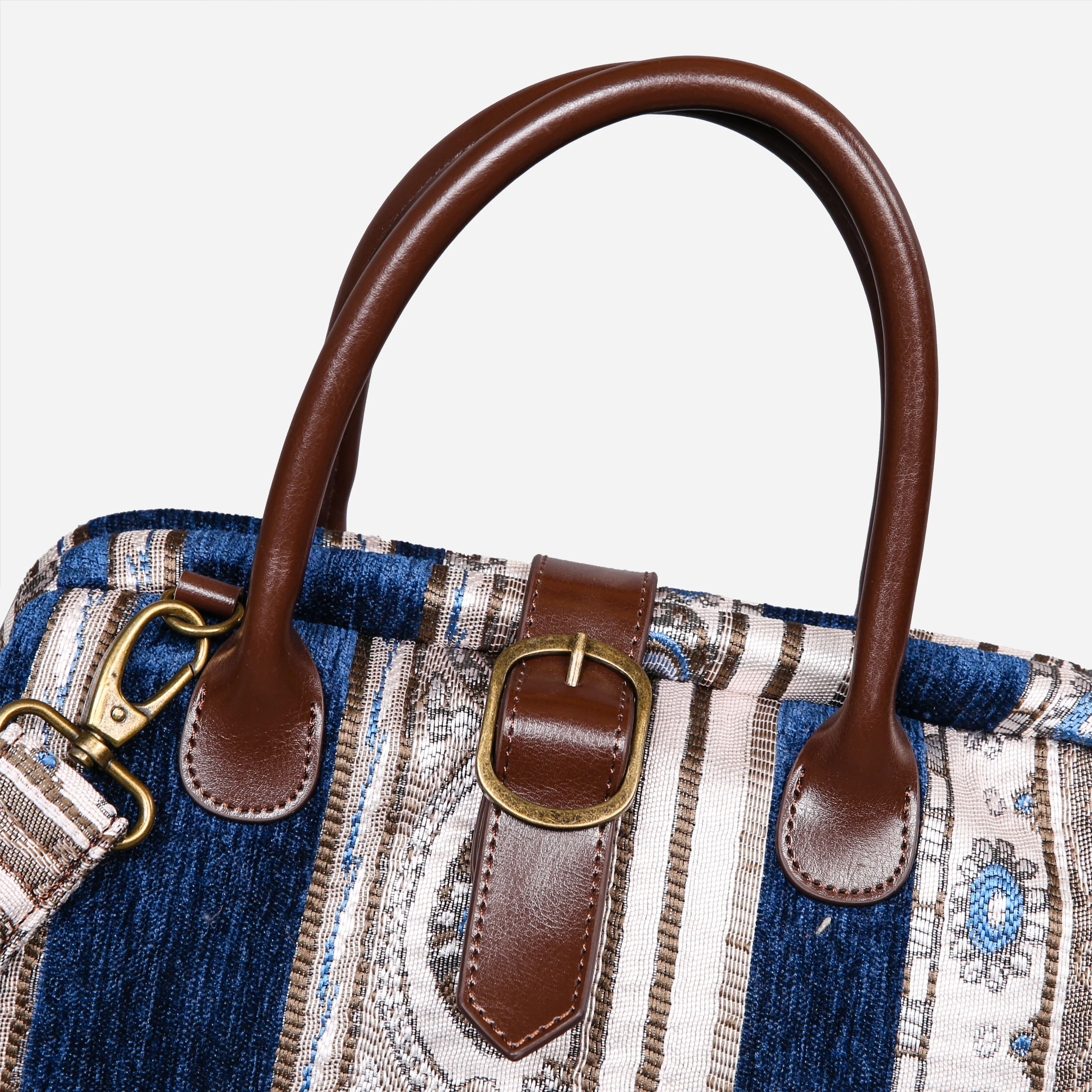 Ethnic Stripes Navy Carpet Handbag Purse - Image 4