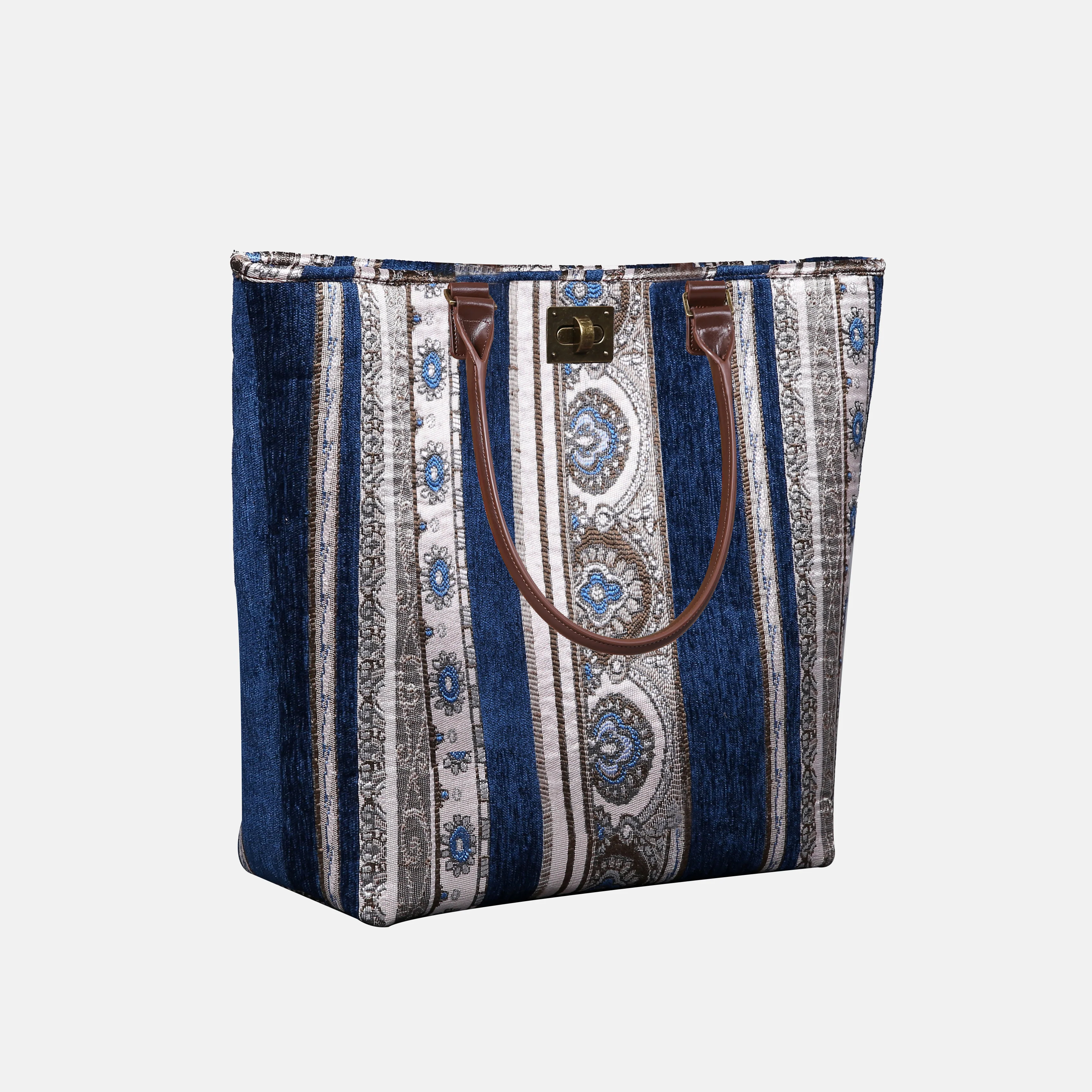 Ethnic Stripes Navy Carpet Tote Shopper - Image 2