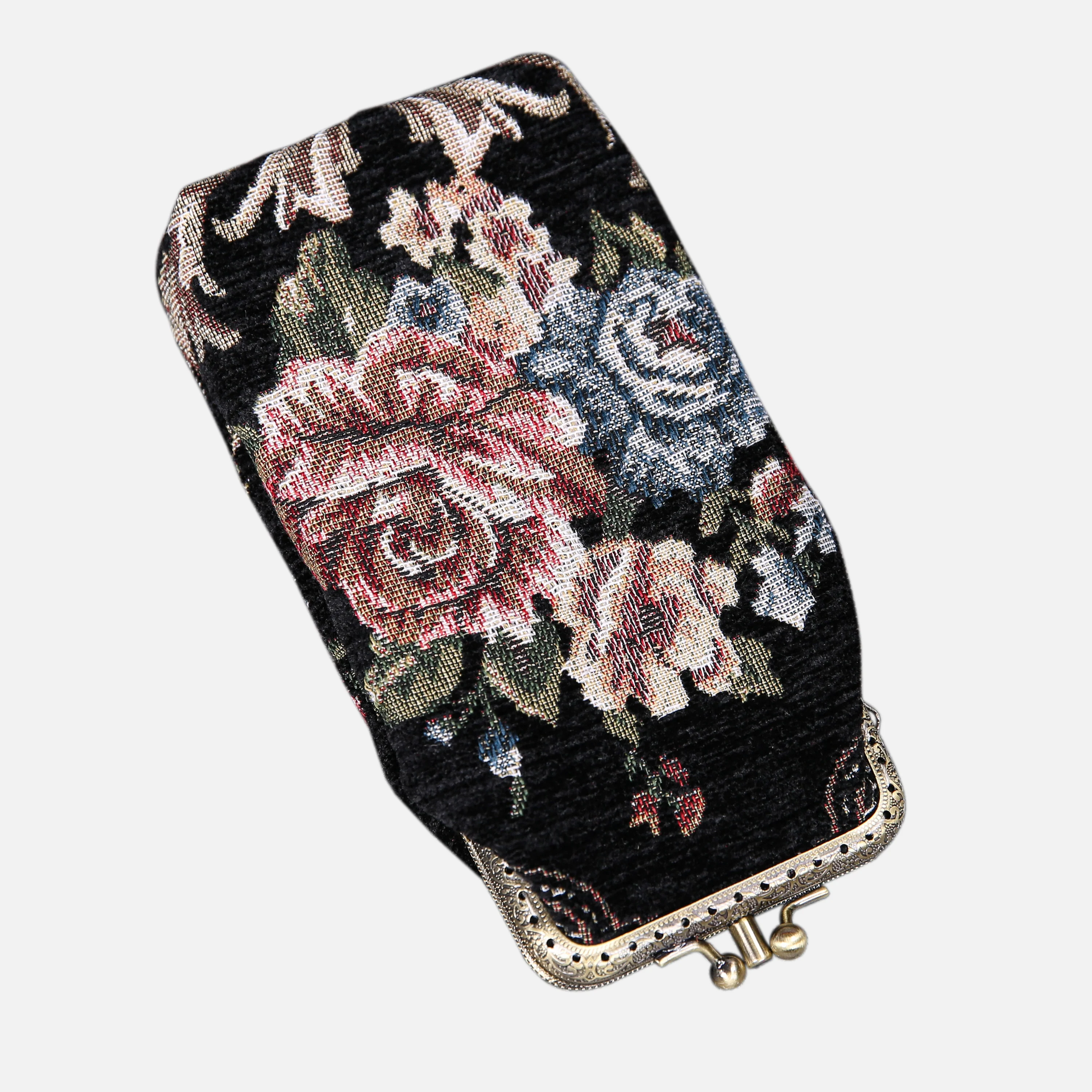 Floral Black Carpet Eyeglasses Case
