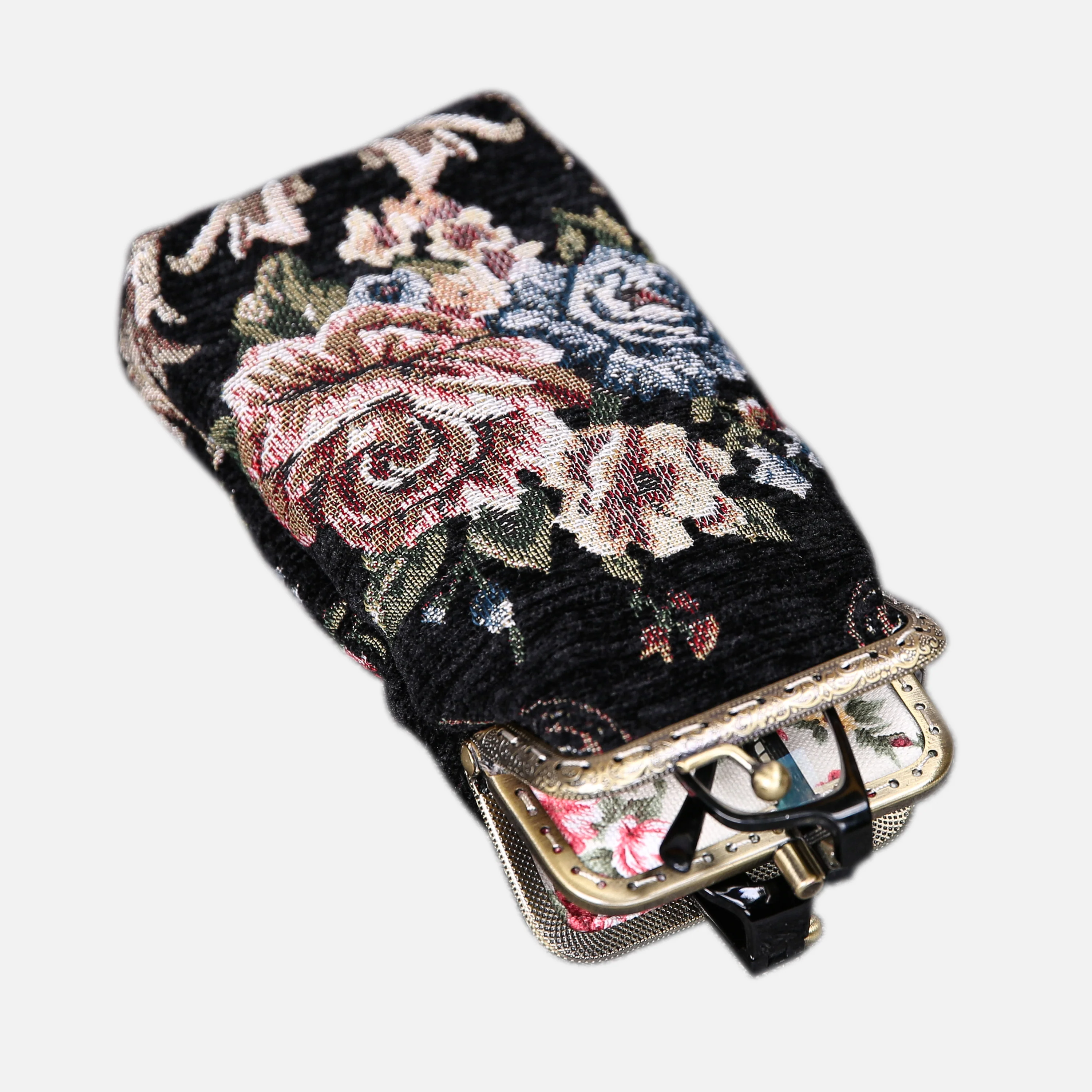 Floral Black Carpet Eyeglasses Case - Image 2