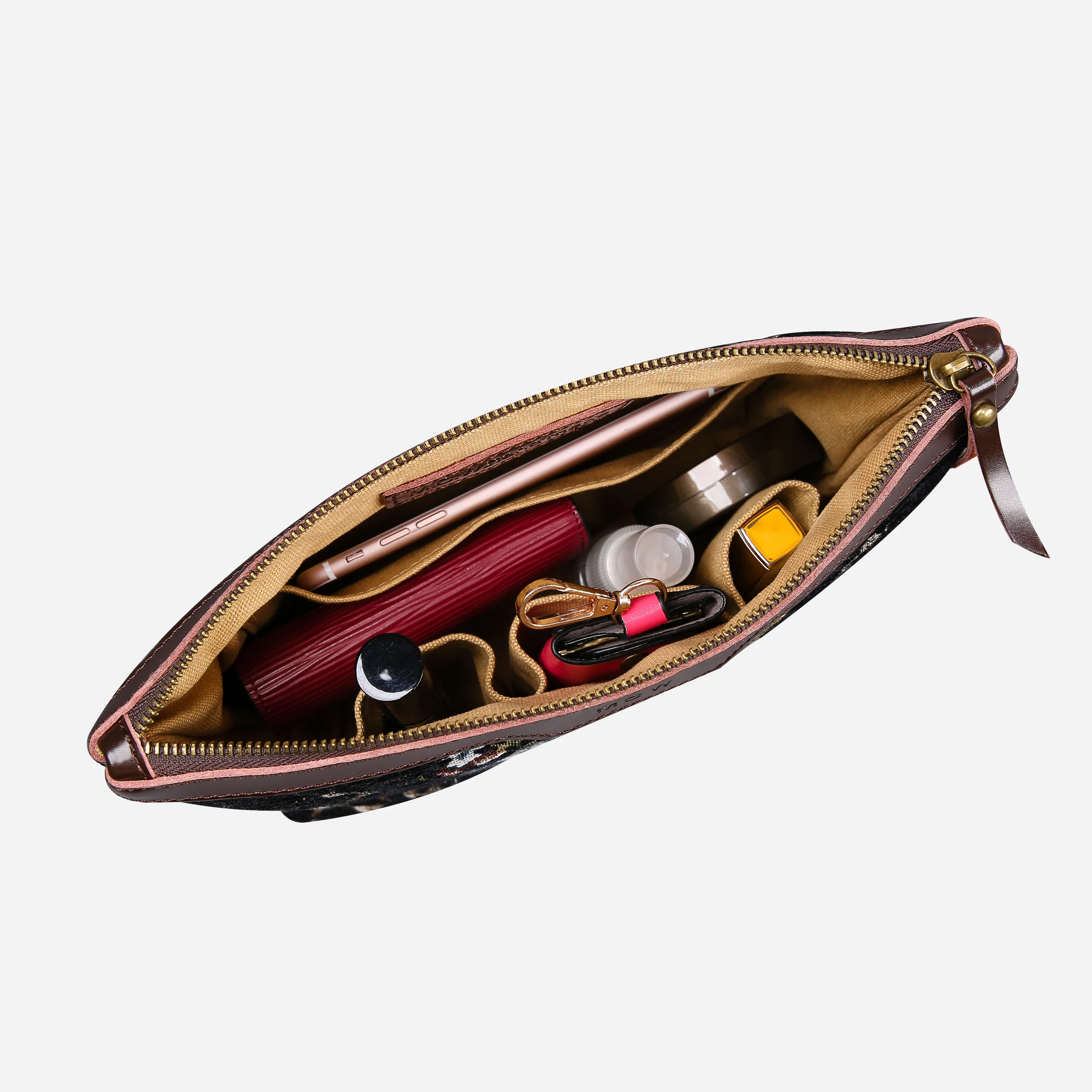 Floral Black Carpet Makeup Bag - Image 5