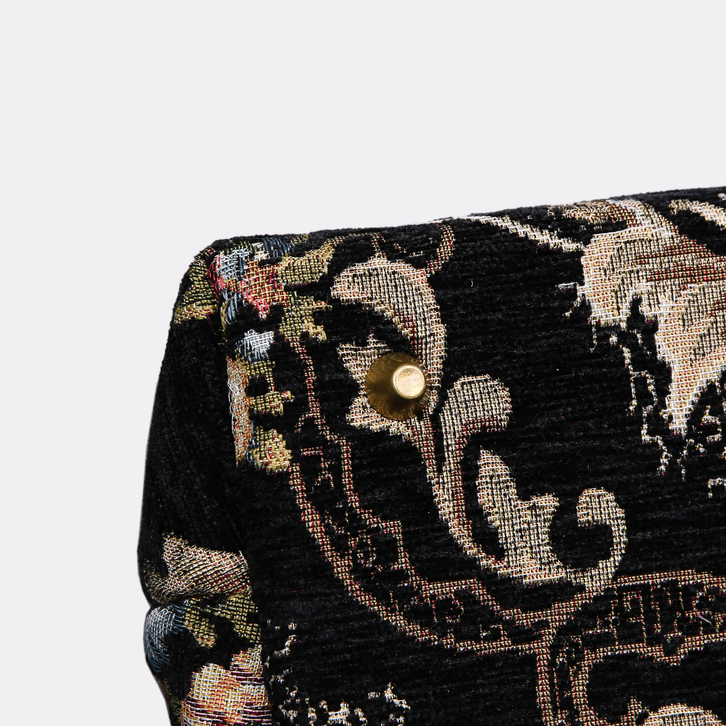 Floral Black Leather Black Carpet Satchel - Image 5