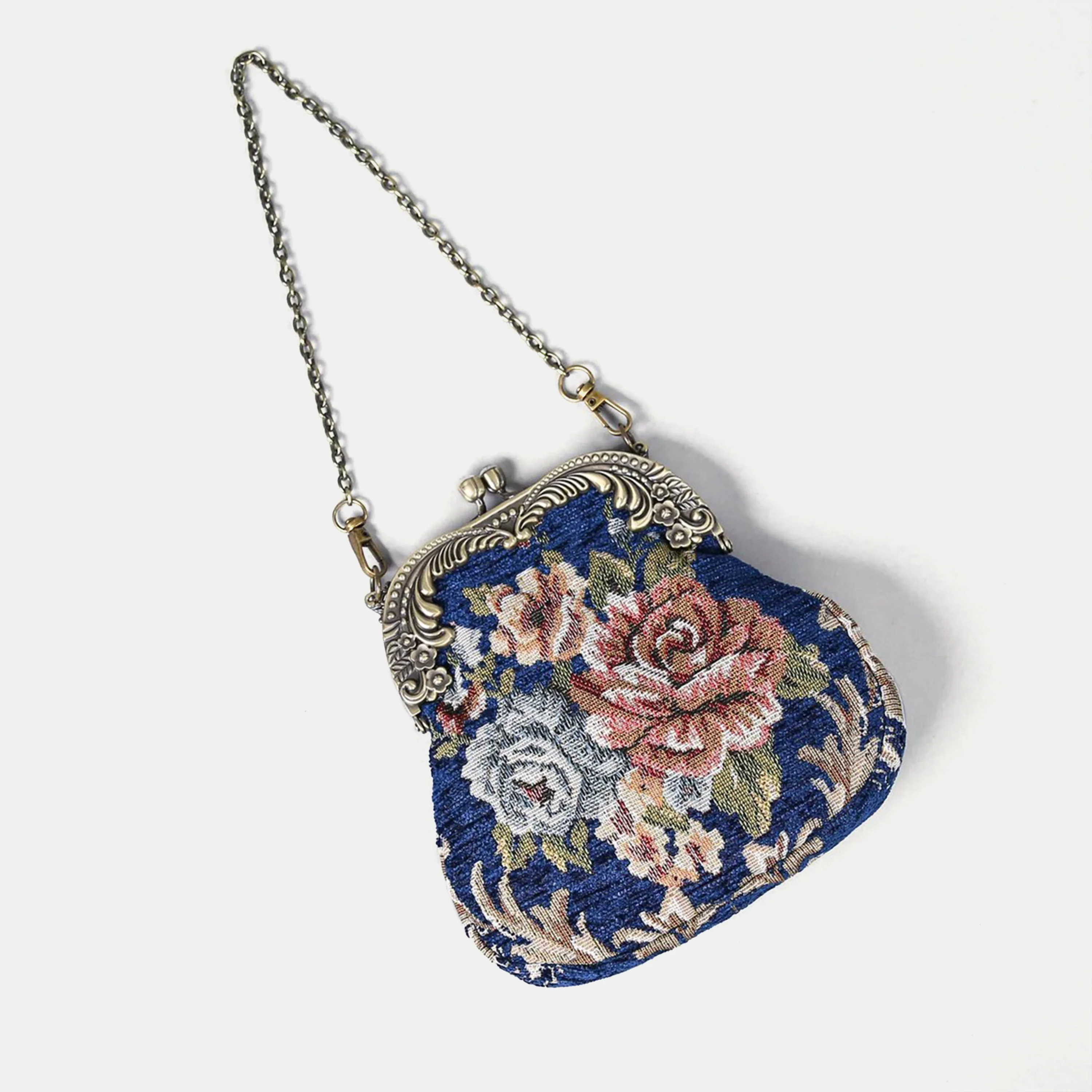 Floral Blue Chatelaine Purse Medium - Image 2