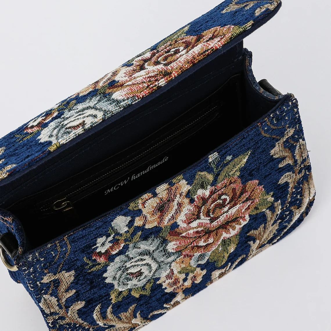 Floral Blue Flap Crossbody Bag - Image 7