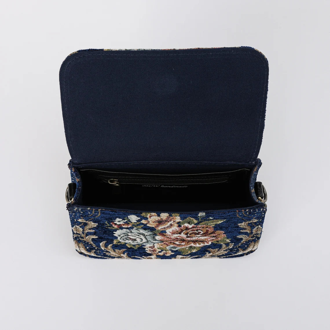 Floral Blue Flap Crossbody Bag - Image 8