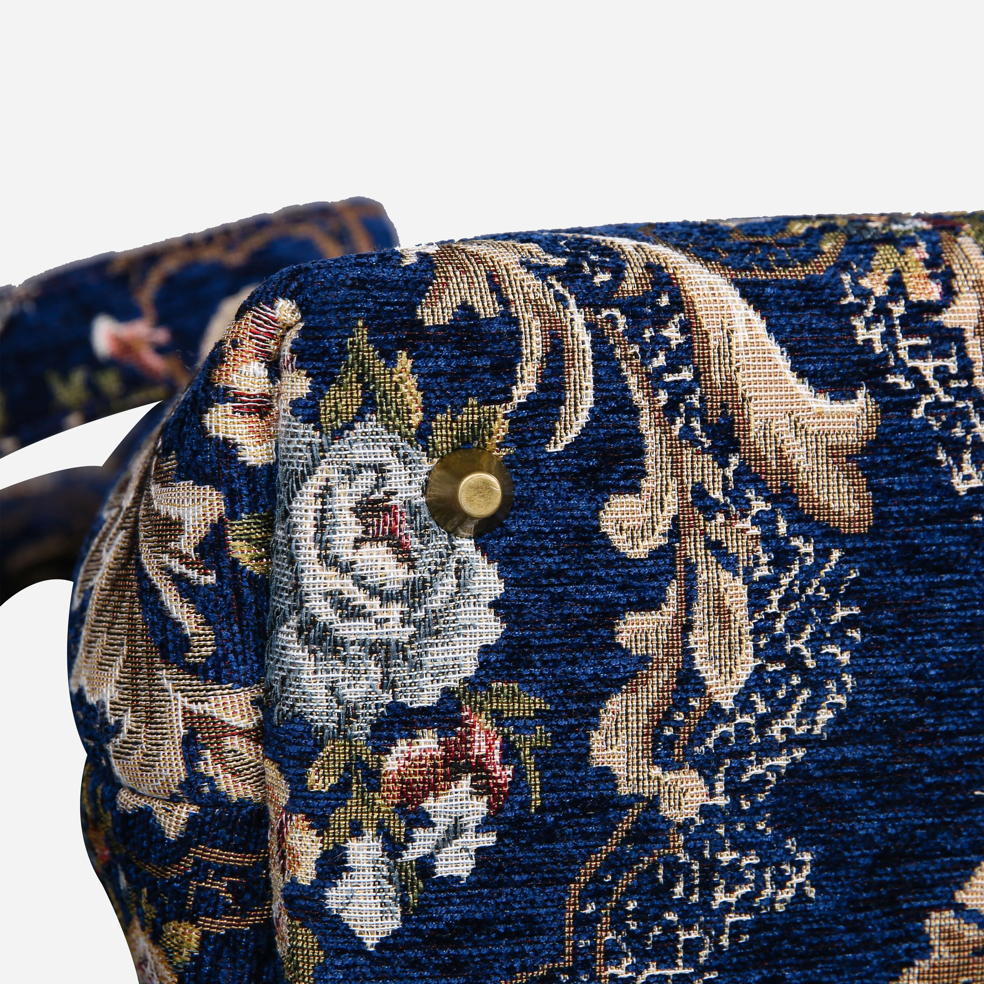 Floral Blue Carpet Handbag Purse - Image 6