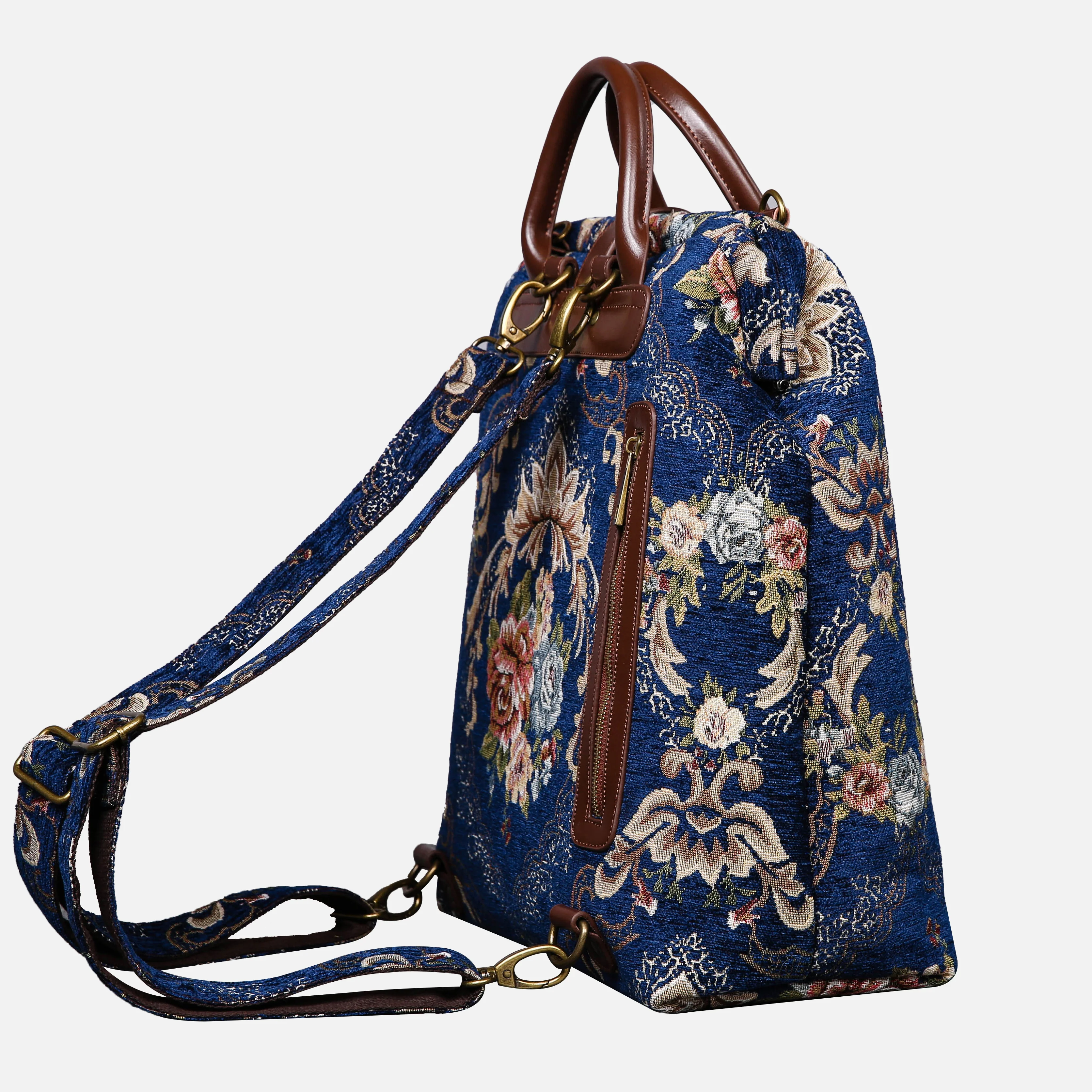 Floral Blue Carpet Laptop Backpack - Image 5