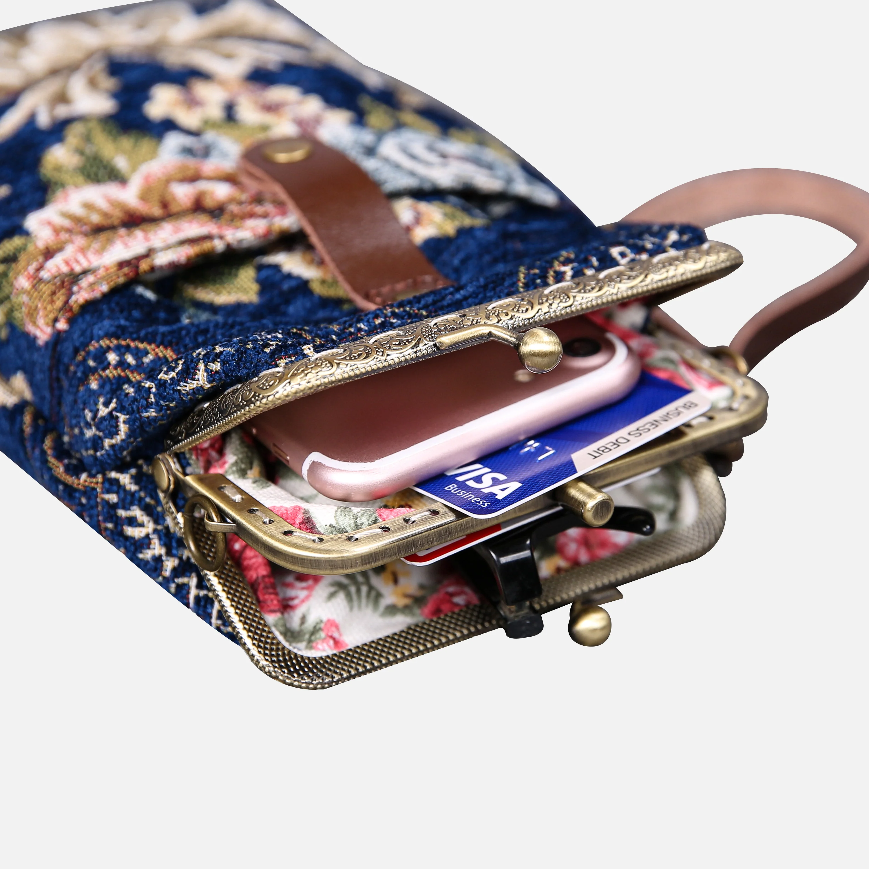 Floral Blue Carpet Phone Case - Image 8