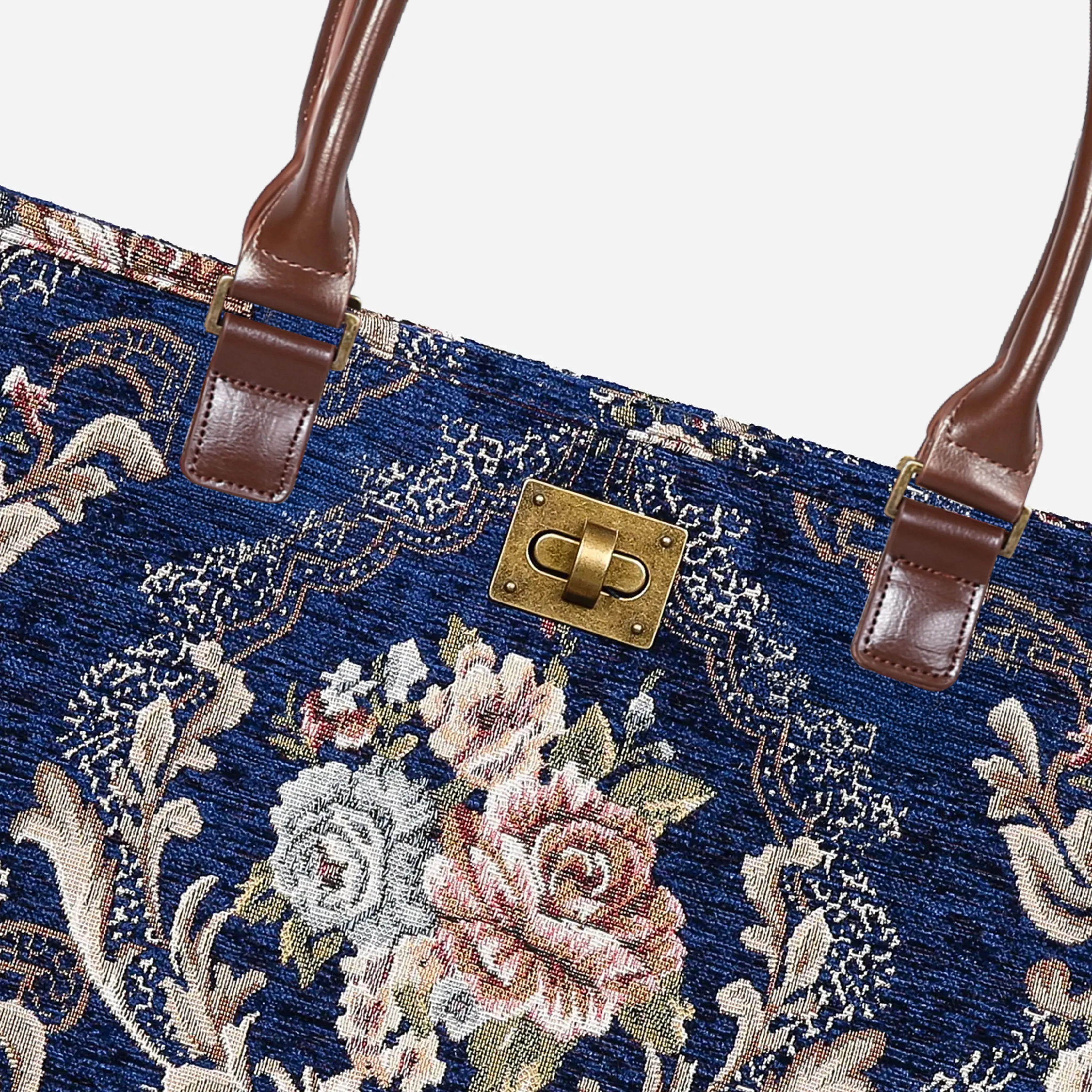 Floral Blue Carpet Tote Shopper - Image 4